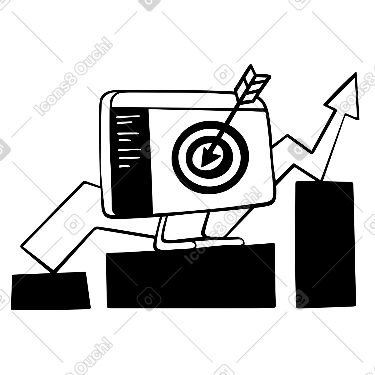 Ilustración Aumentar la visibilidad del sitio web mediante el uso de estrategias seo en estilo Journal a descargar en PNG y SVG