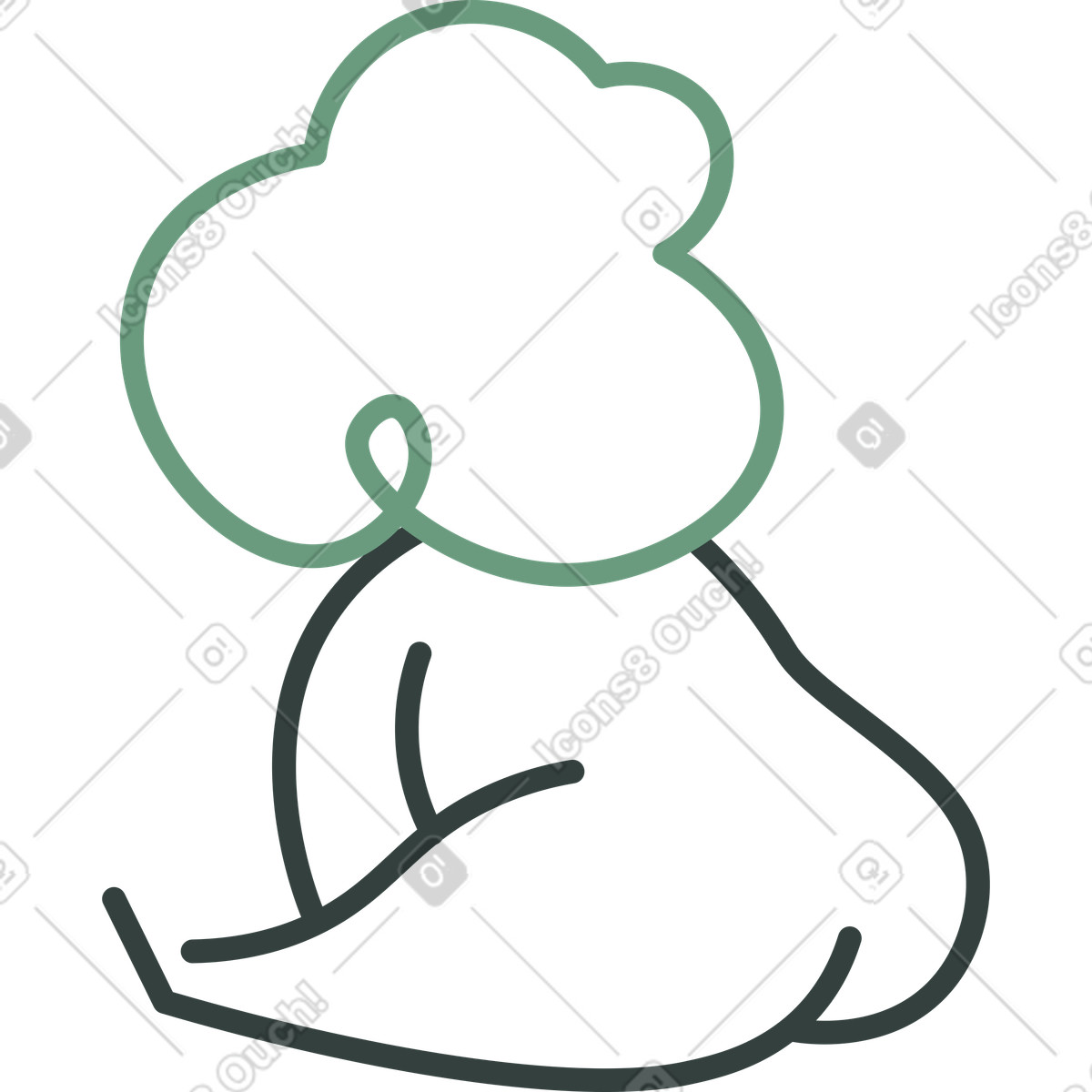 Baby sitter indietro illustrazione in stile Macaroni scarica in PNG, SVG