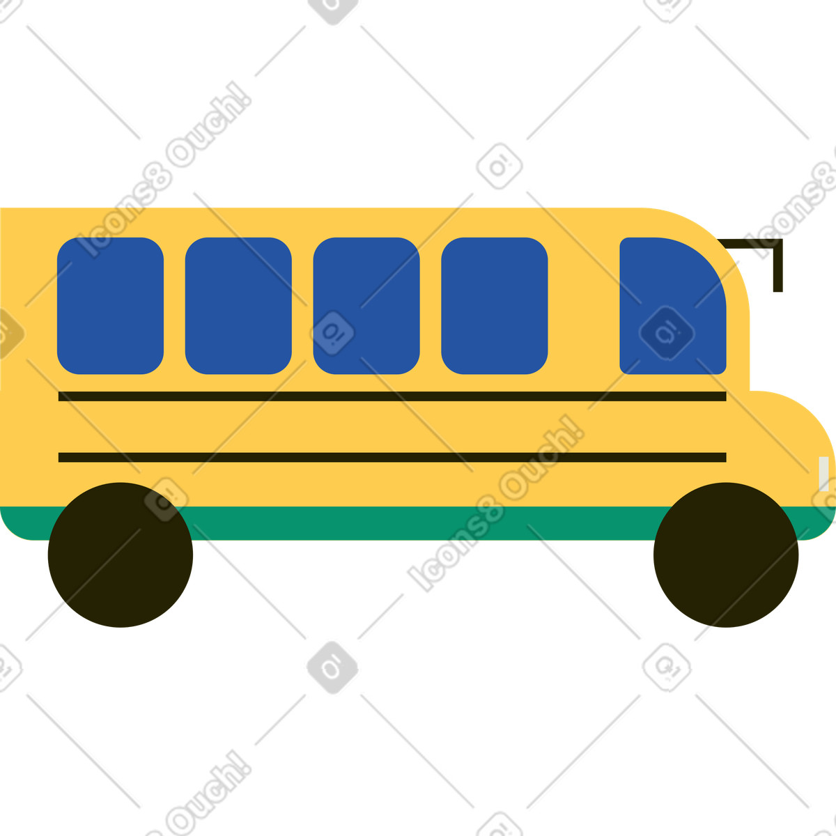 Ilustración Autobús en estilo Spot a descargar en PNG y SVG