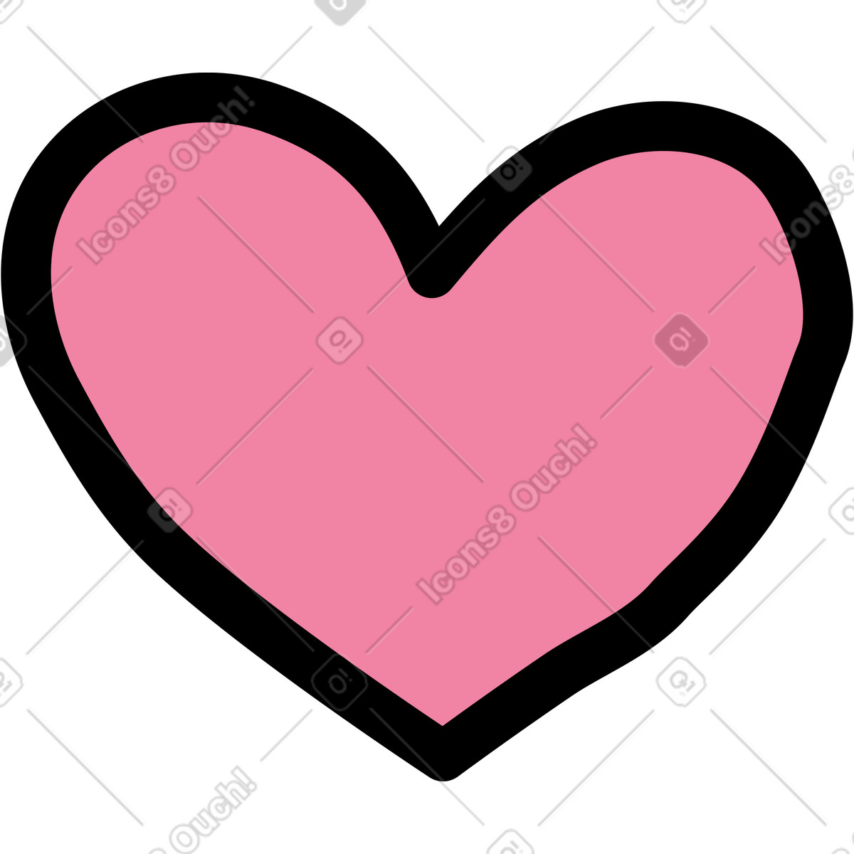 Ilustración Heart en estilo Notes a descargar en PNG y SVG