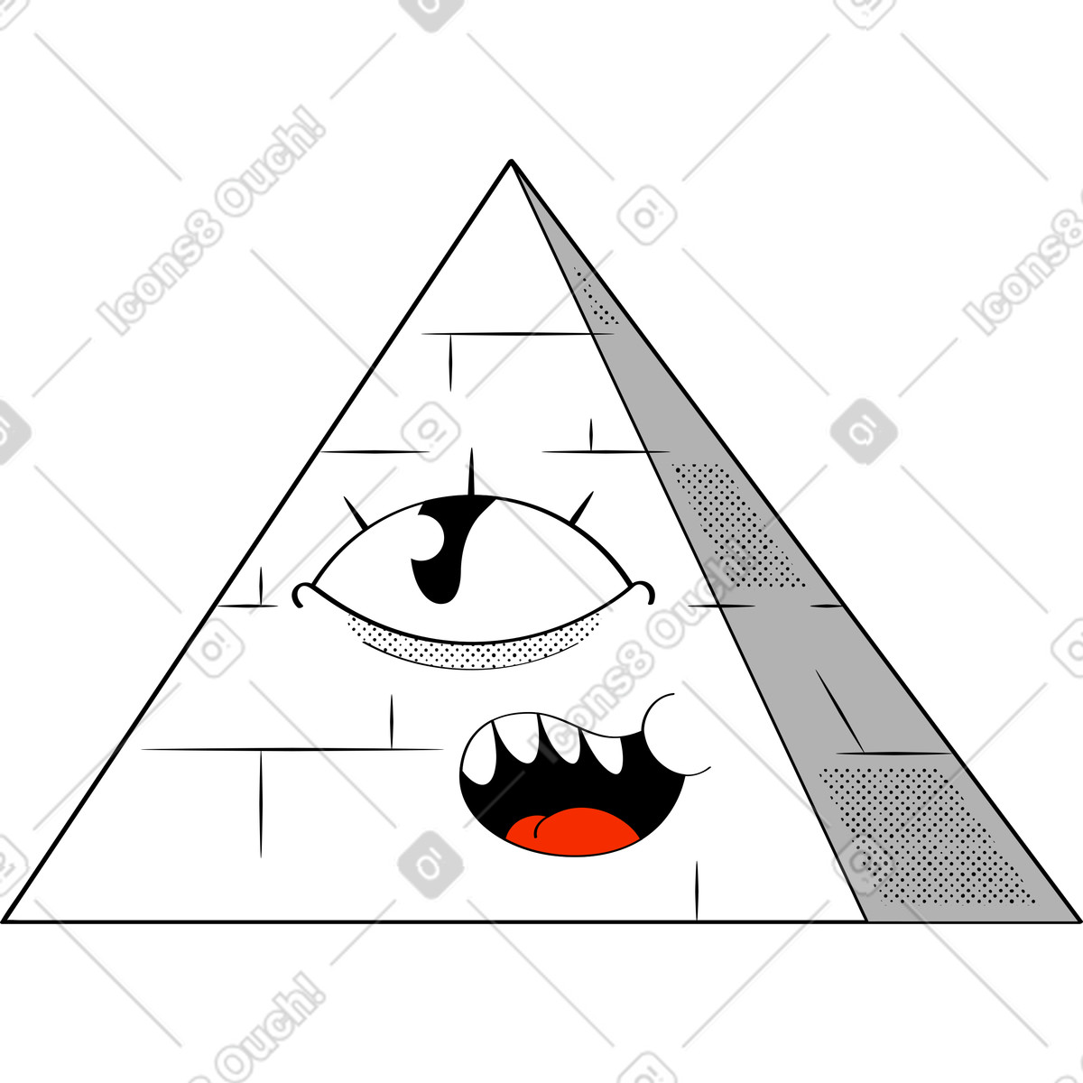 Illustration Pyramide dans le style Looney à télécharger aux formats PNG, SVG
