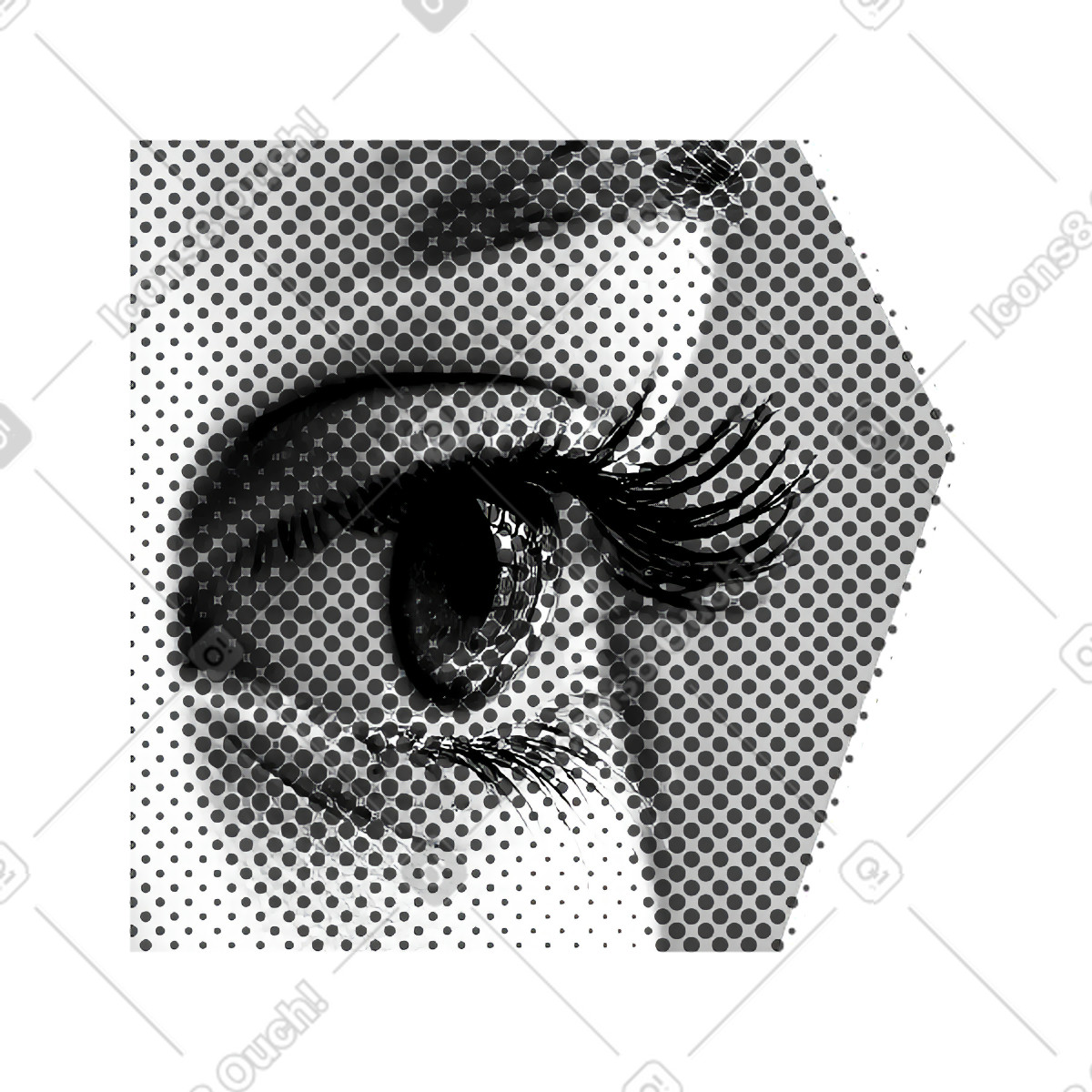 Print スタイルの 目 のイラストをPNG、SVG形式でダウンロード