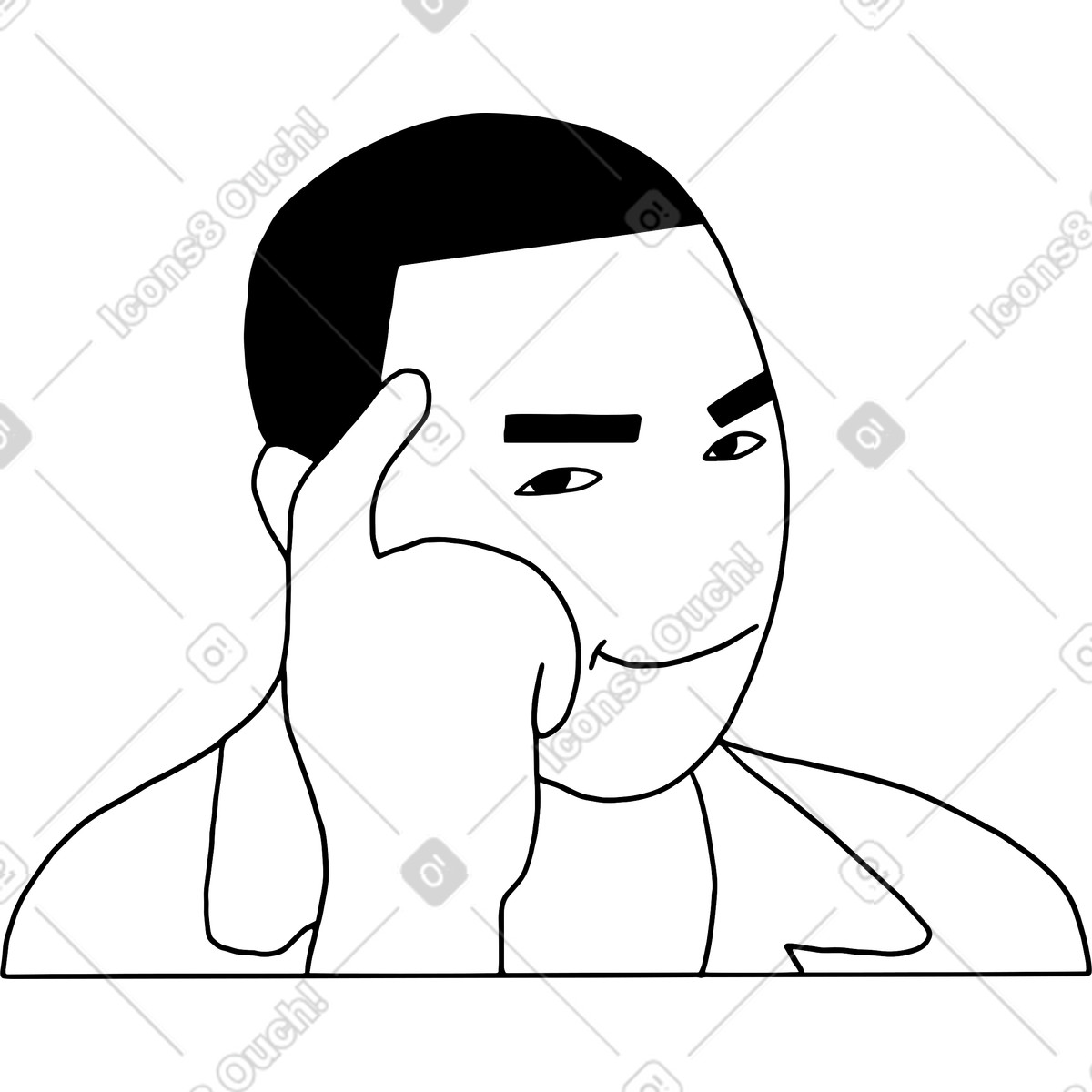 Think about it illustration in Dudes style download in PNG, SVG