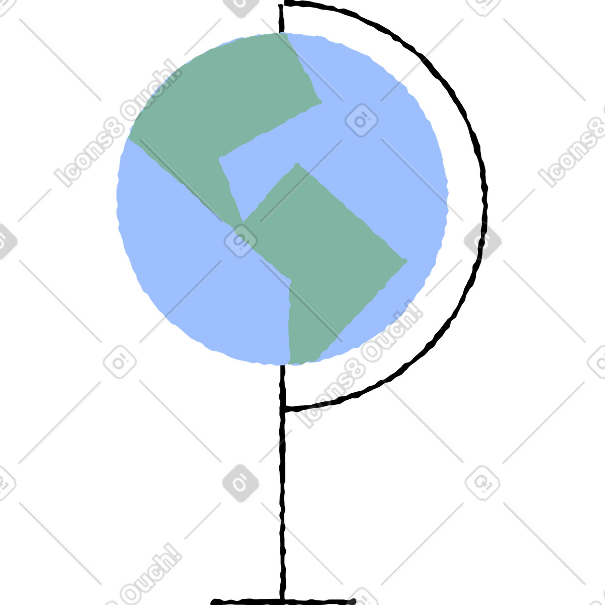 Globe illustration in Pablo style download in PNG, SVG