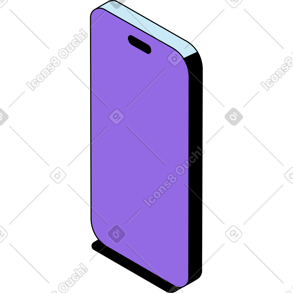 Simple smartphone illustration clipart presenting generic mobile phone silhouette