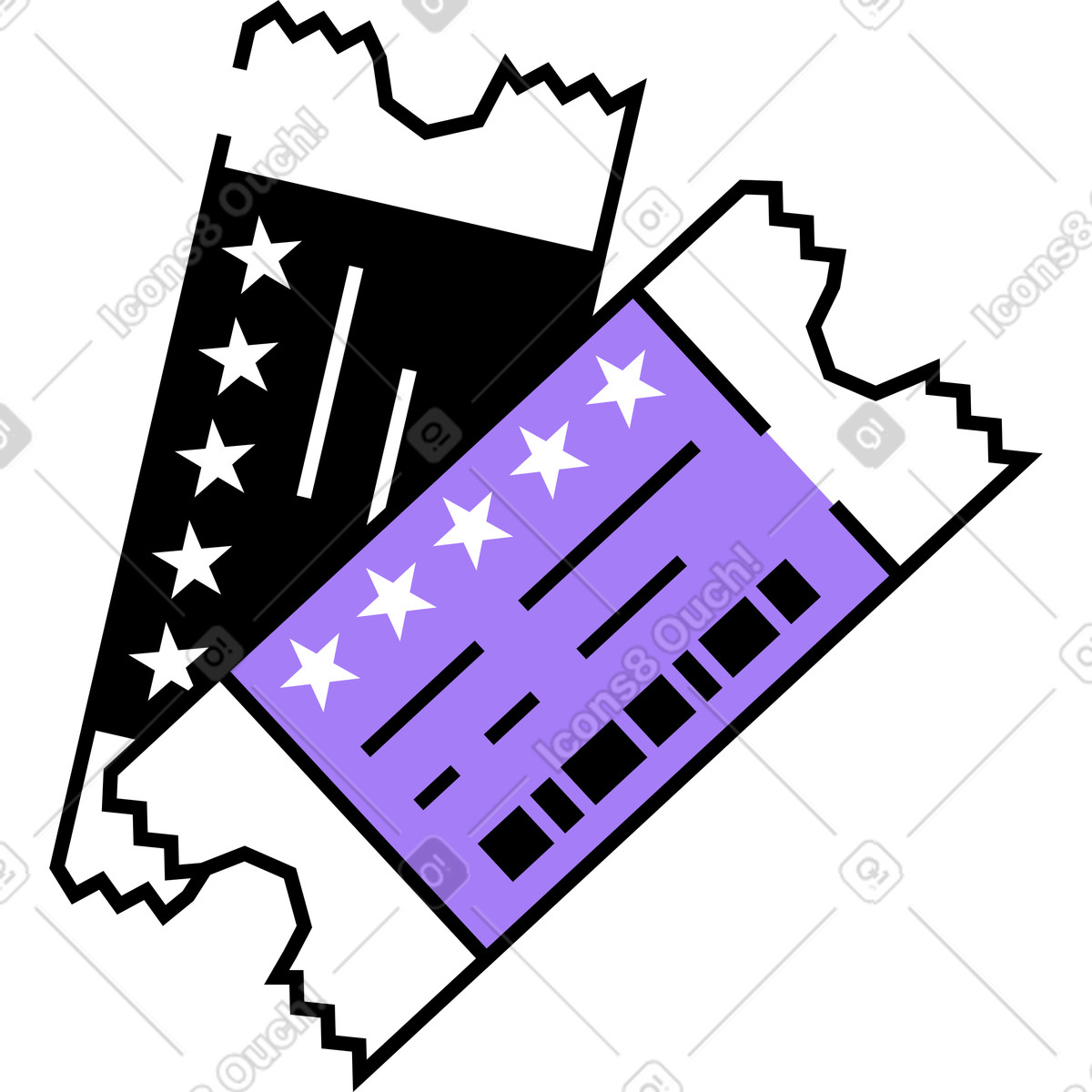 Movie tickets illustration in Amethyst style download in PNG, SVG