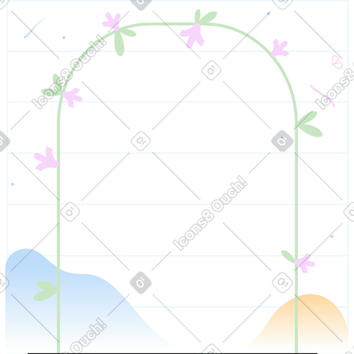 Illustration Striped background with wedding arch dans le style Marginalia à télécharger aux formats PNG, SVG