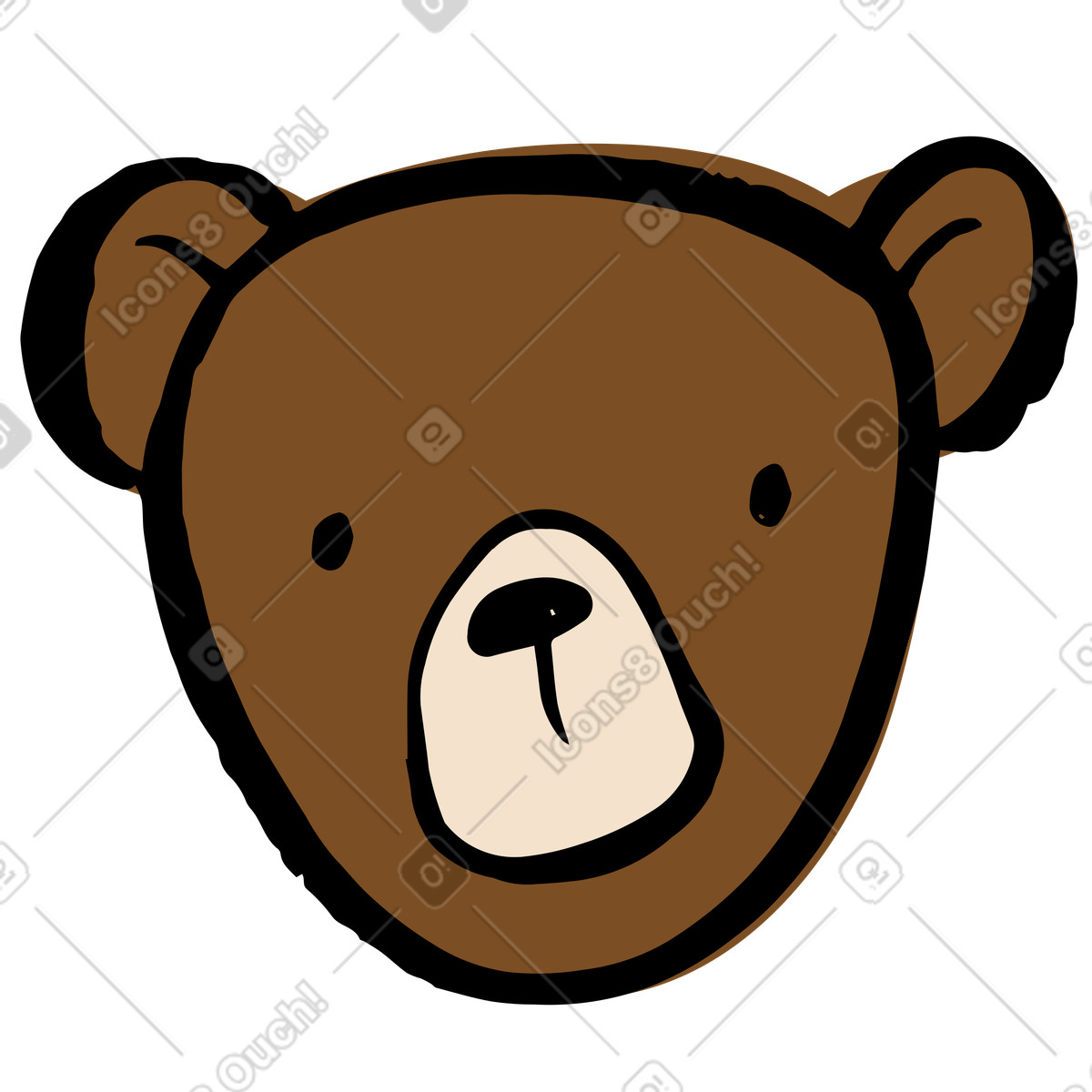 下载 Scandi 风格的 熊头 插画，支持 PNG、SVG 格式