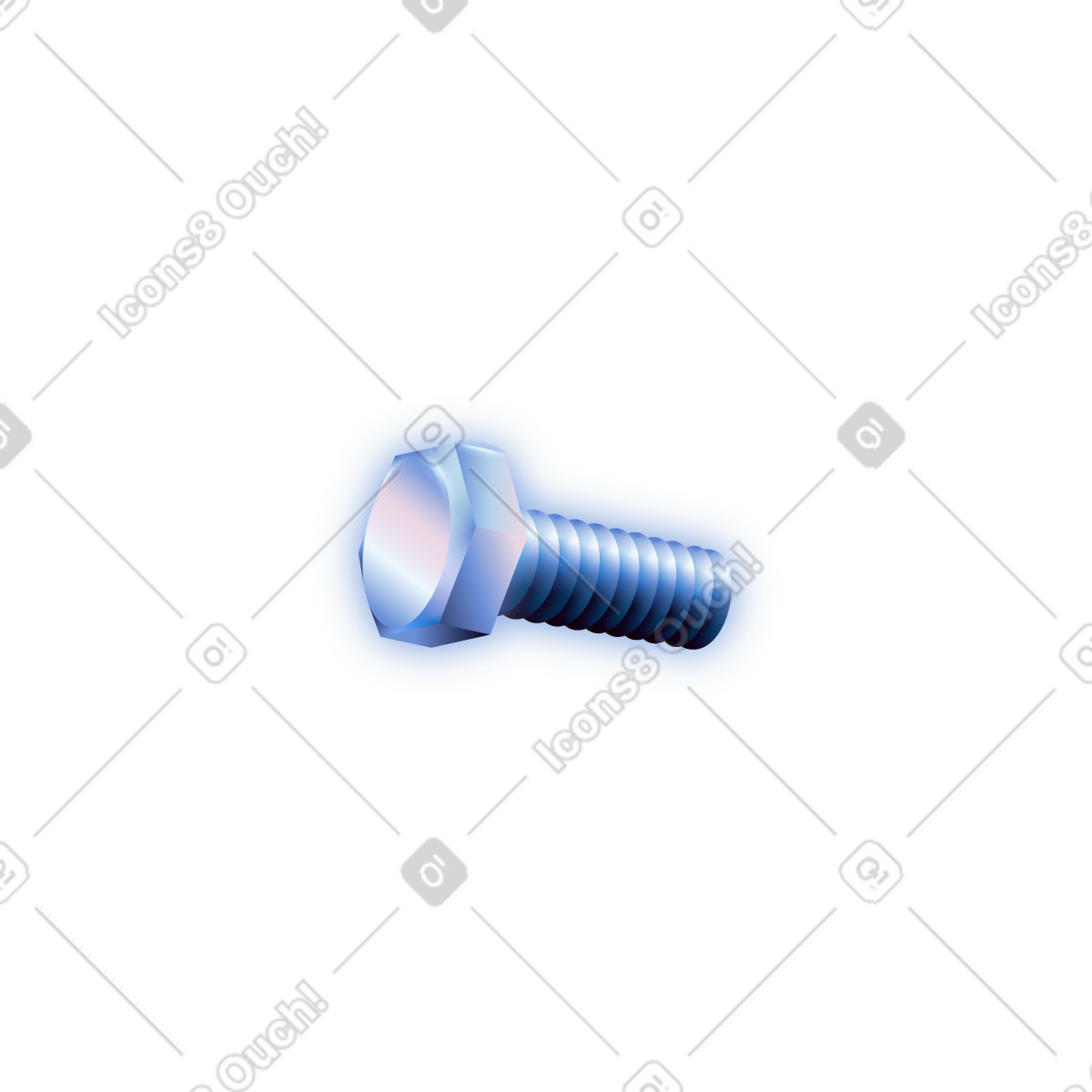 Bolt metal screw fastener hardware component for construction and engineering-Illustration im Dimension-Stil als Download in PNG, SVG