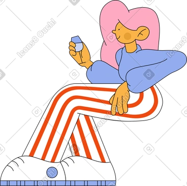 Sitting woman holding a glass of wine PNG, SVG