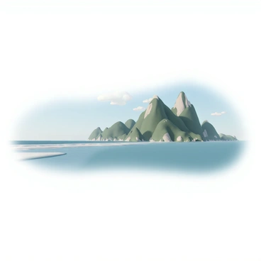 A picturesque view showing the ocean on one side and mountains on the other
