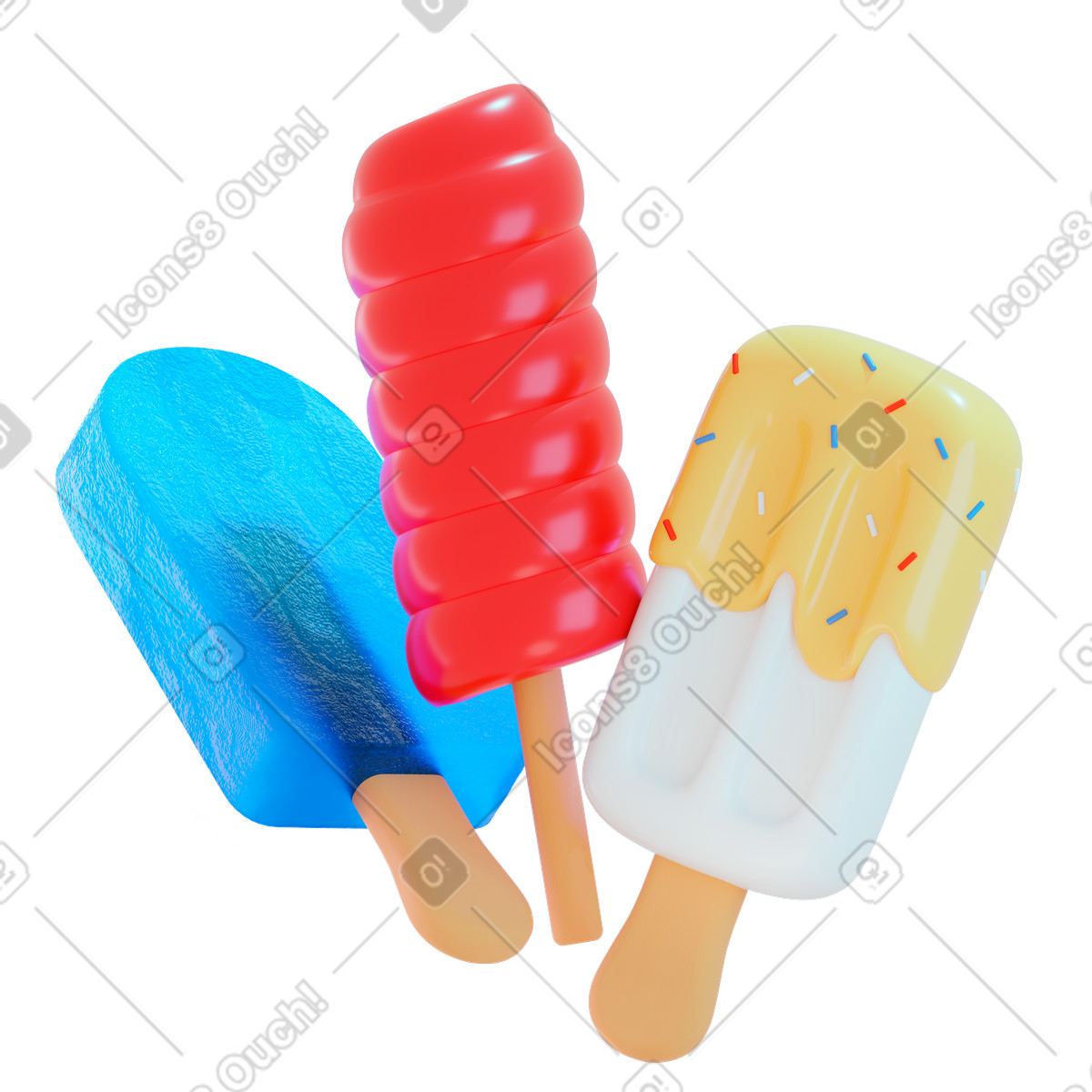 Ilustración Helado en estilo 3D Holidays a descargar en PNG y SVG
