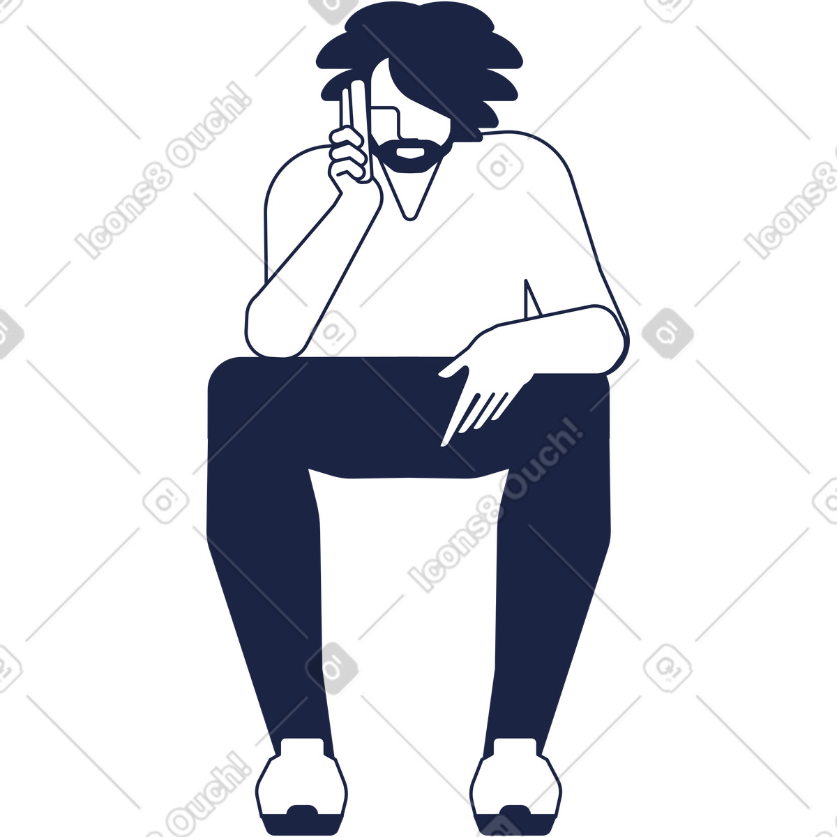 Ilustración Hombre en estilo Urban Line a descargar en PNG y SVG
