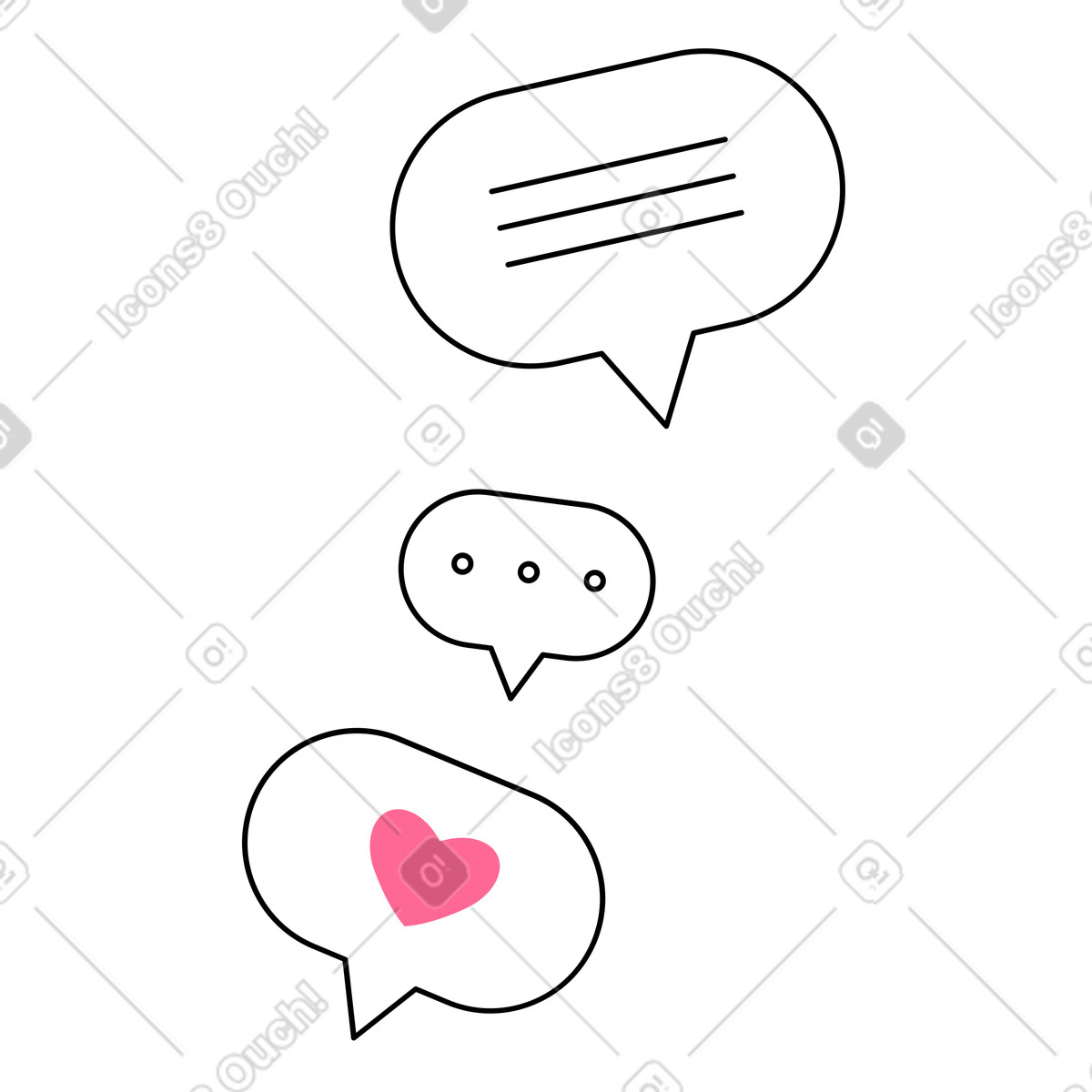 Messaging animated illustration in Bloom style download in GIF, Lottie (JSON), AE