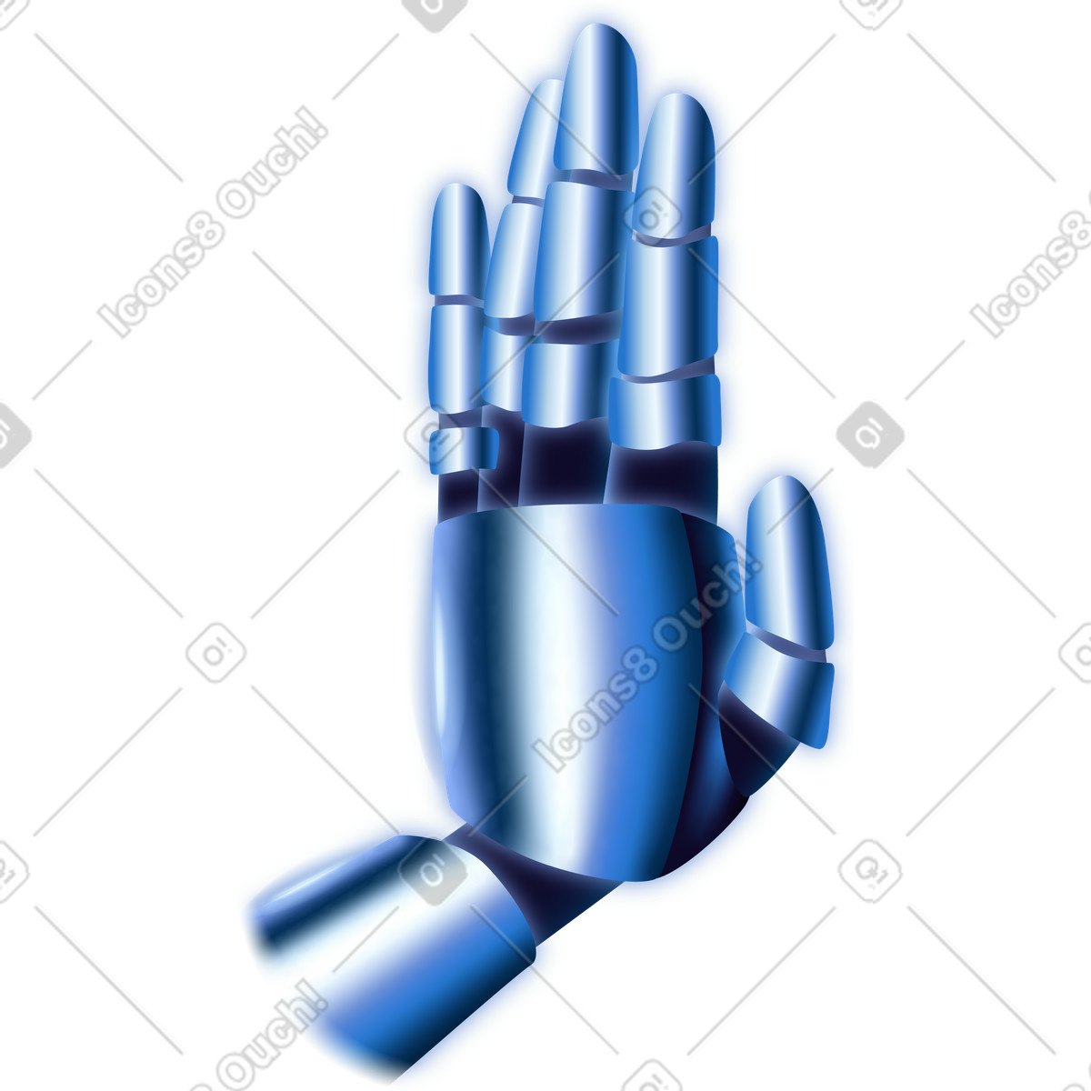 Ilustración Robot hand en estilo Dimension a descargar en PNG y SVG