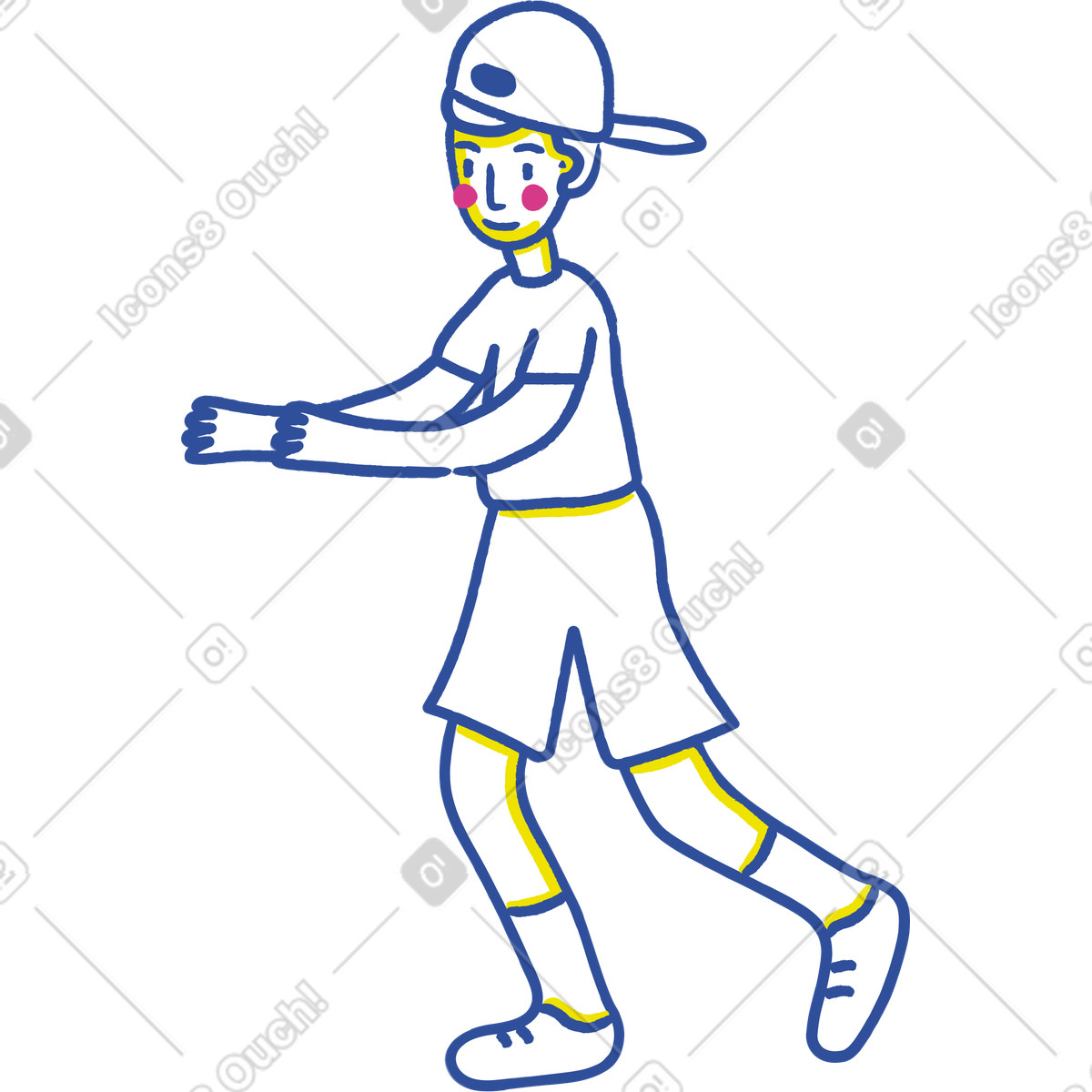 Ilustração de Menino correndo em no estilo Lime para baixar em PNG, SVG