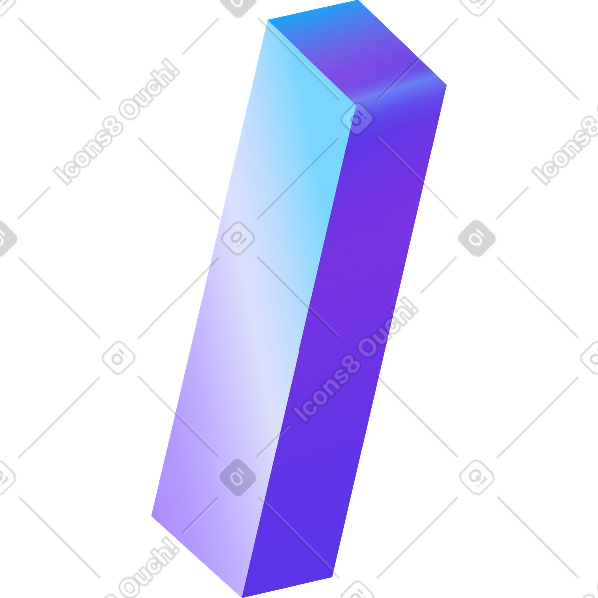 Letter i illustration in Hi-tech style download in PNG, SVG