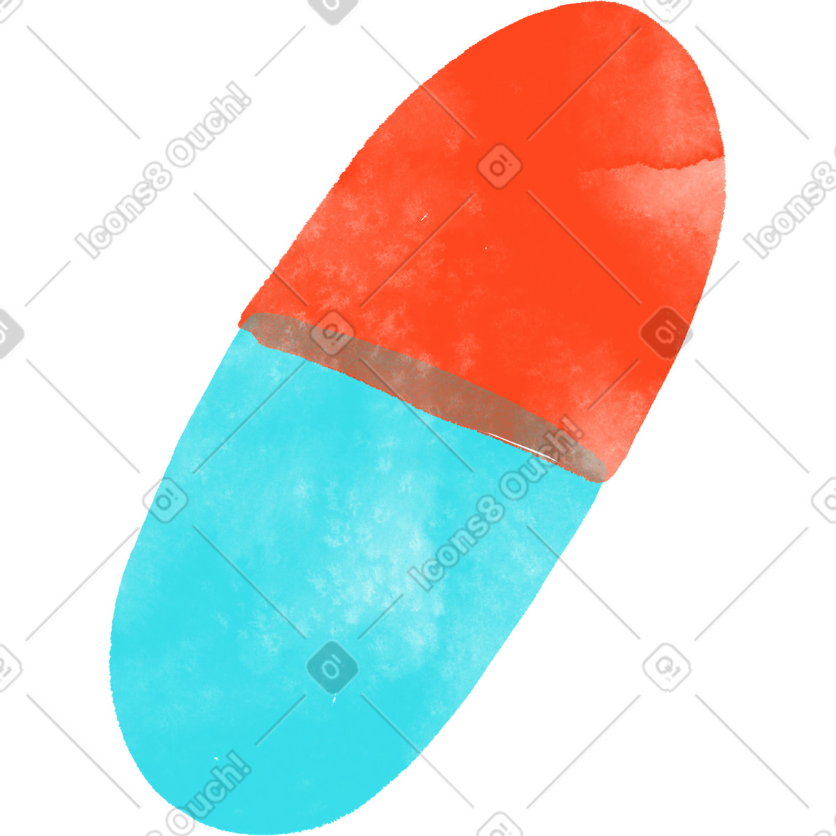 Pillola illustrazione in stile Inky scarica in PNG, SVG