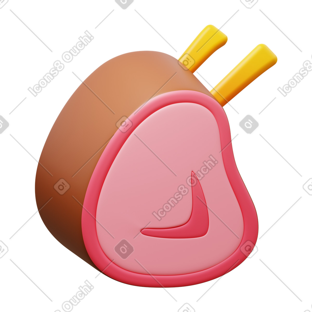 Rack of lamb illustration in 3D Fluency style download in PNG, SVG