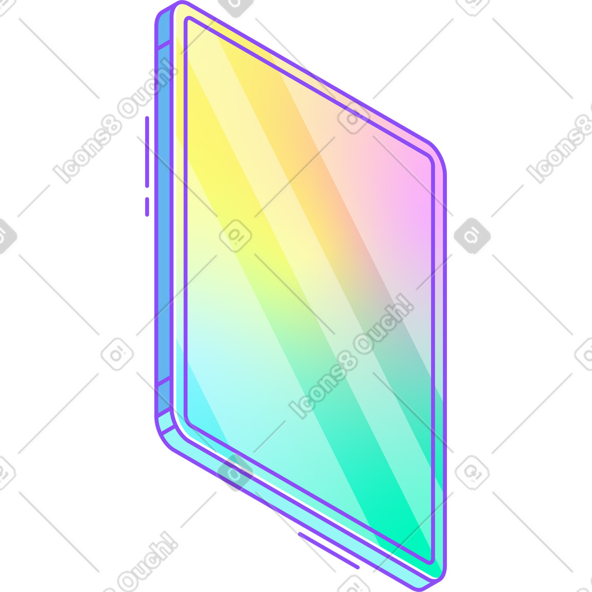 Holographic スタイルの タブレット のイラストをPNG、SVG形式でダウンロード