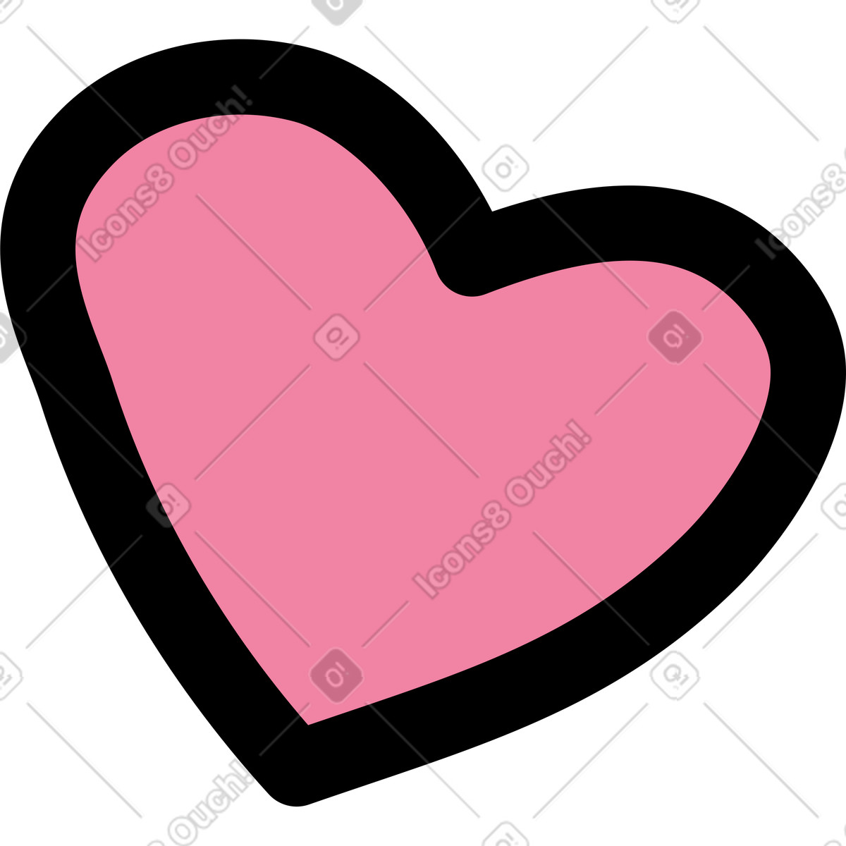 Piccolo cuore illustrazione in stile Notes scarica in PNG, SVG