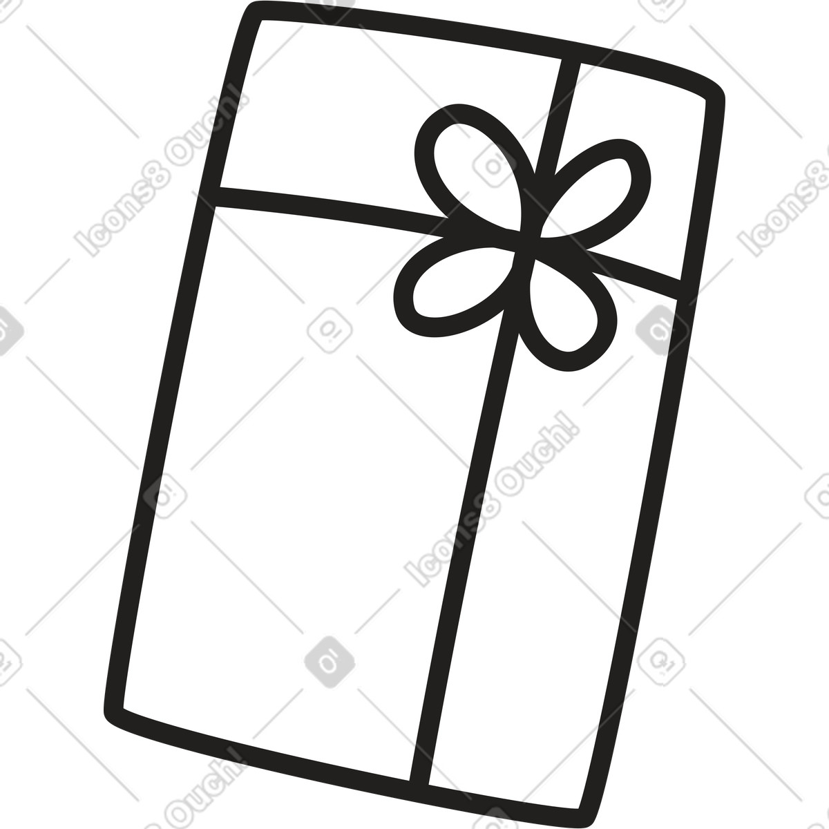 Ilustración Caja de regalo rectangular con lazo en estilo Little a descargar en PNG y SVG