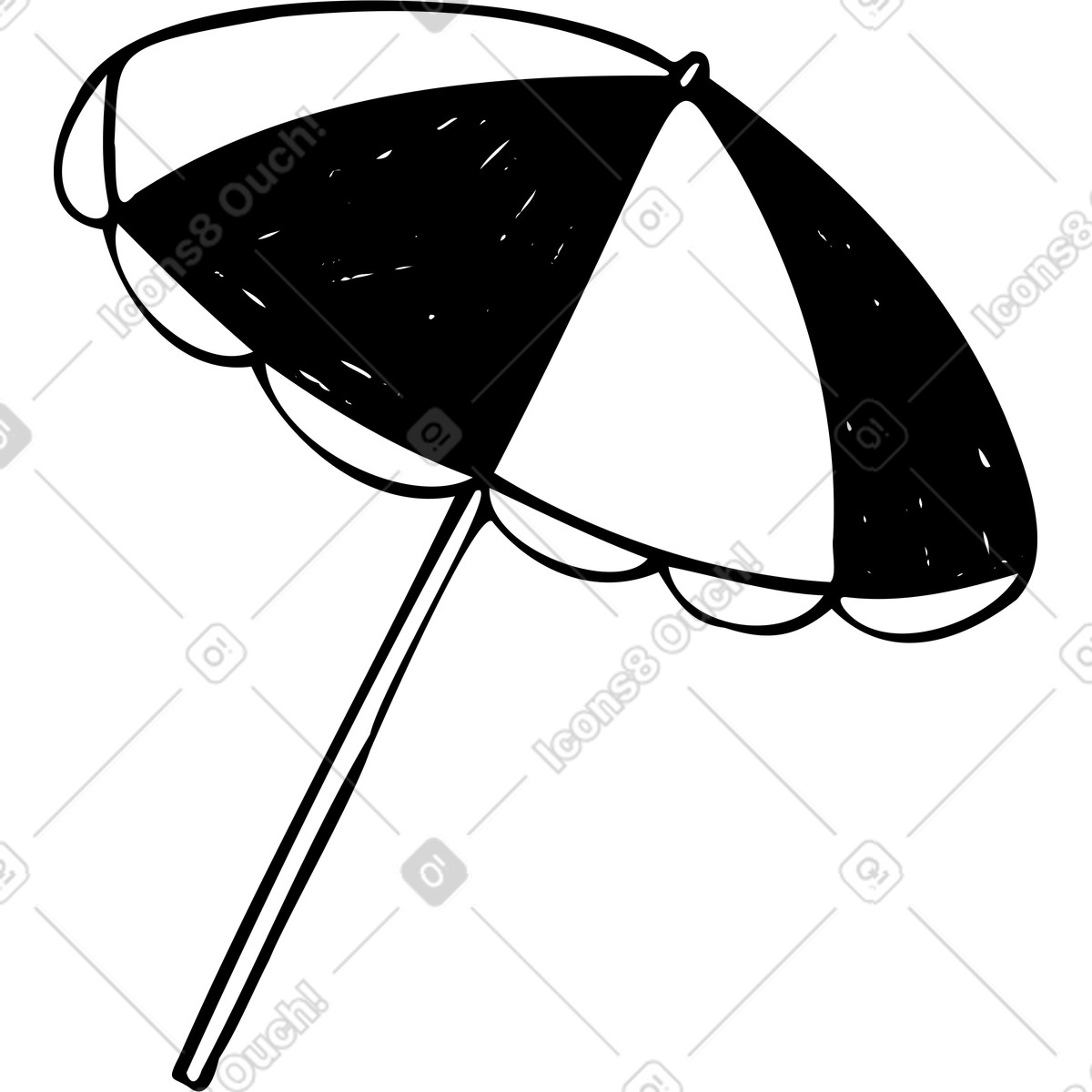 下载 Marks 风格的 沙滩伞 插画，支持 PNG、SVG 格式