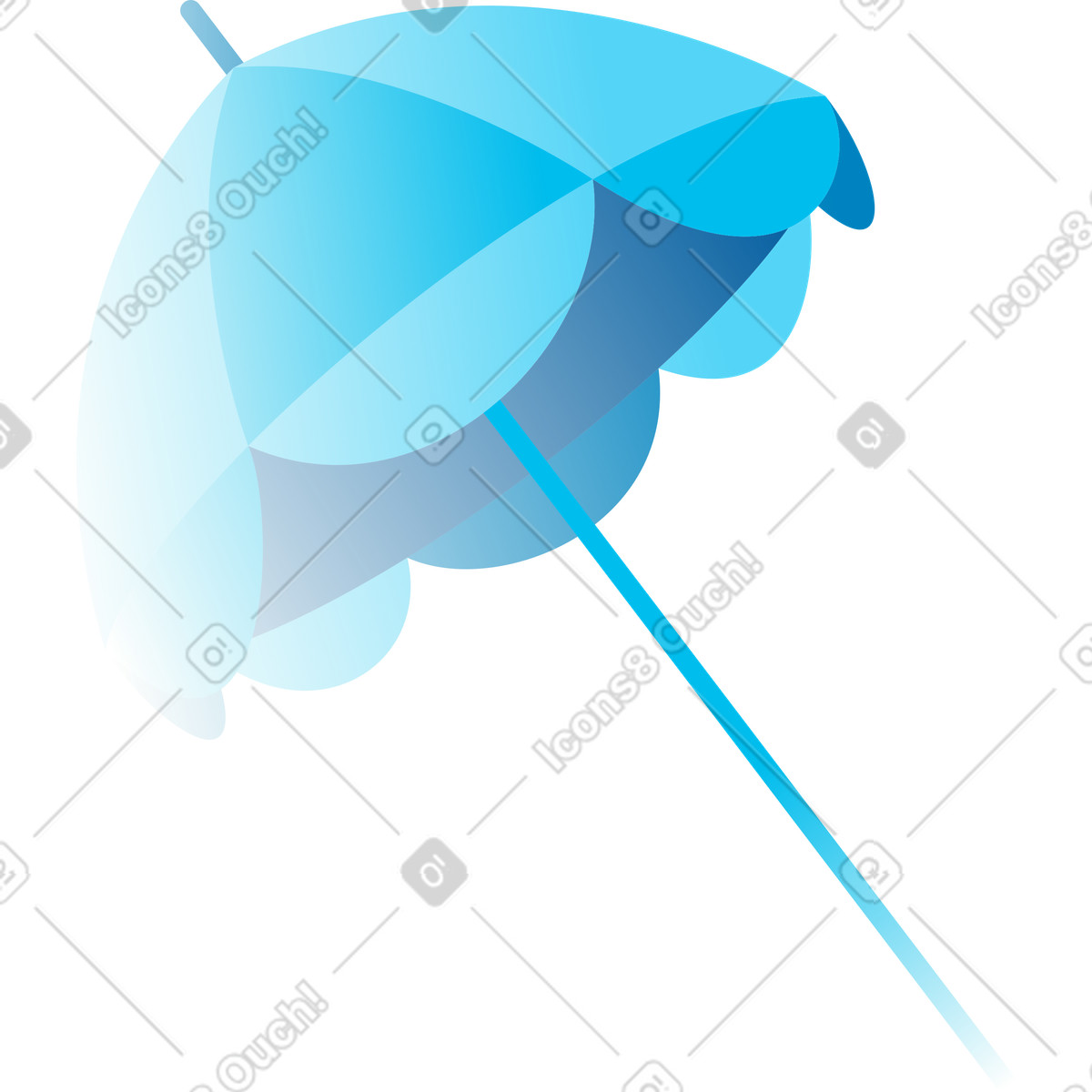 Ombrellone da spiaggia illustrazione in stile Icy scarica in PNG, SVG