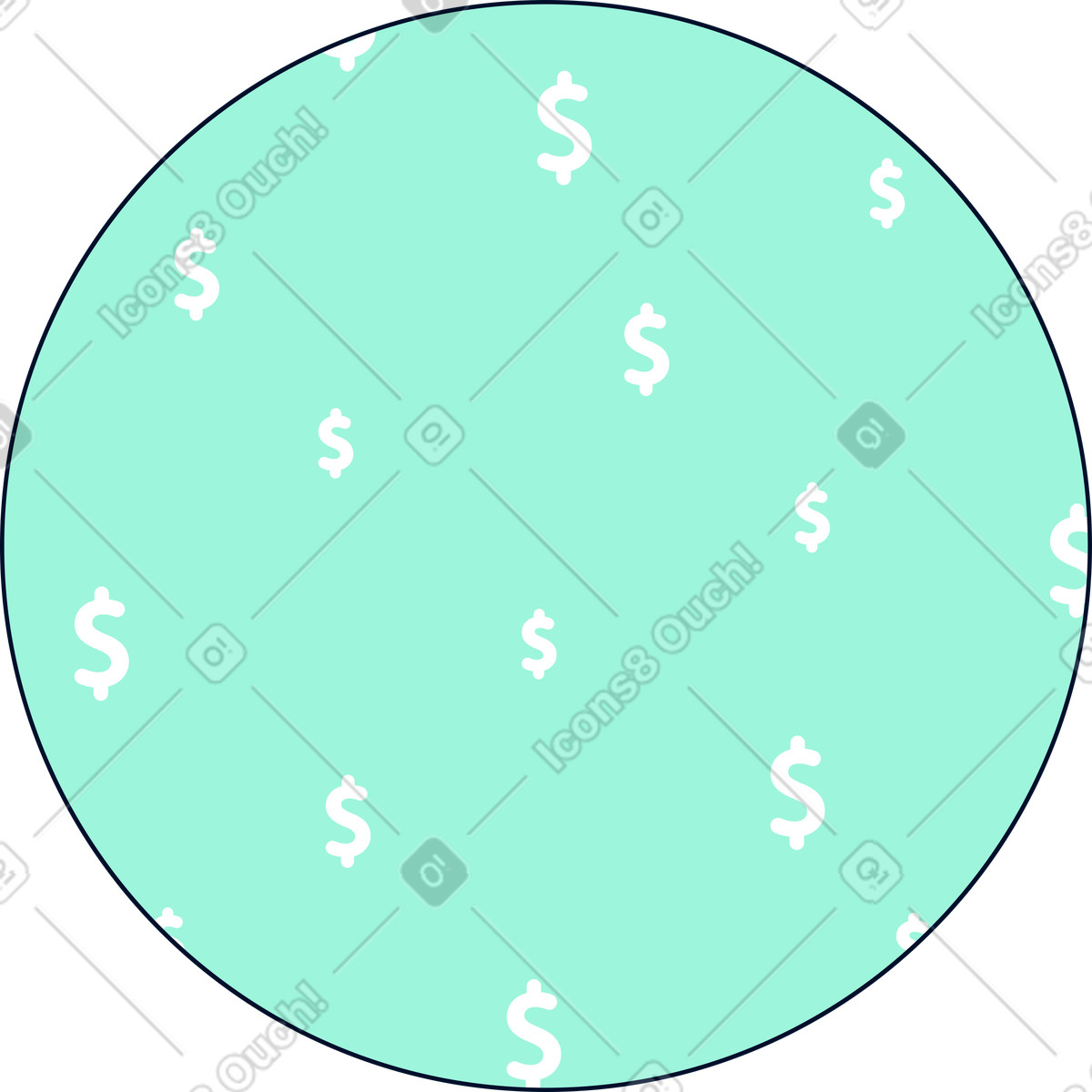 Background with dollar signs illustration in Teal style download in PNG, SVG