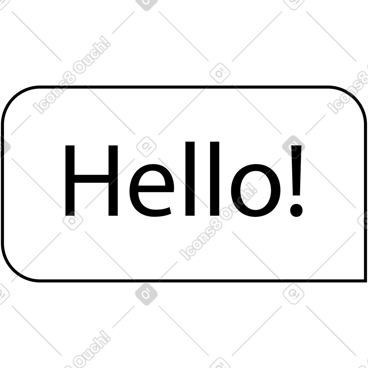 Hello speech bubble illustration in Tiny style download in PNG, SVG