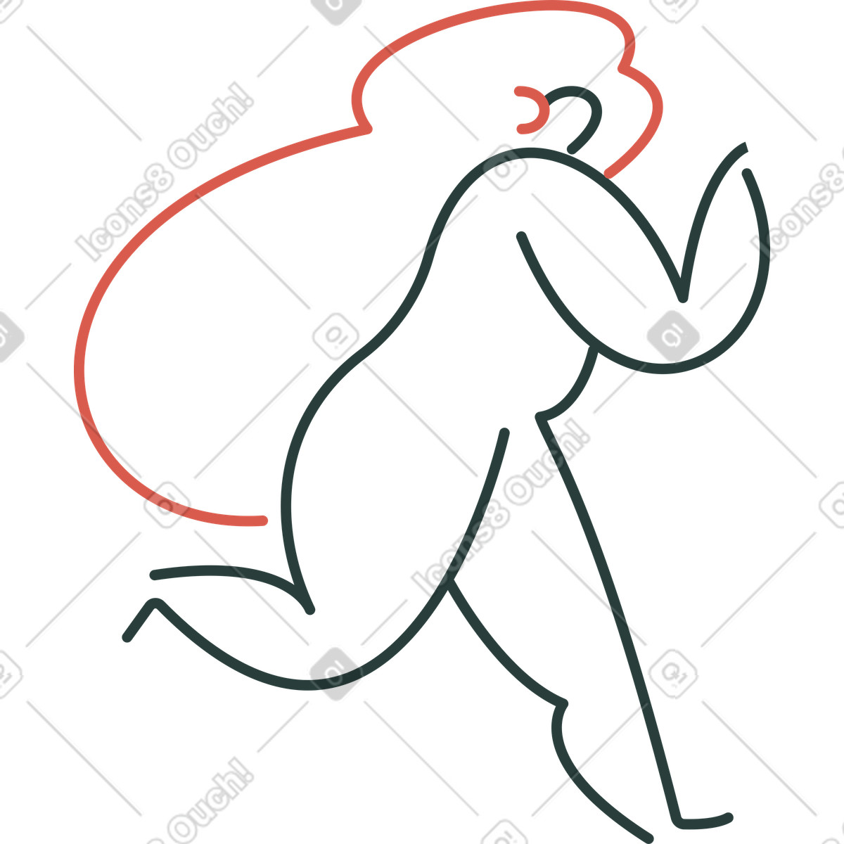 Football player girl illustration in Macaroni style download in PNG, SVG