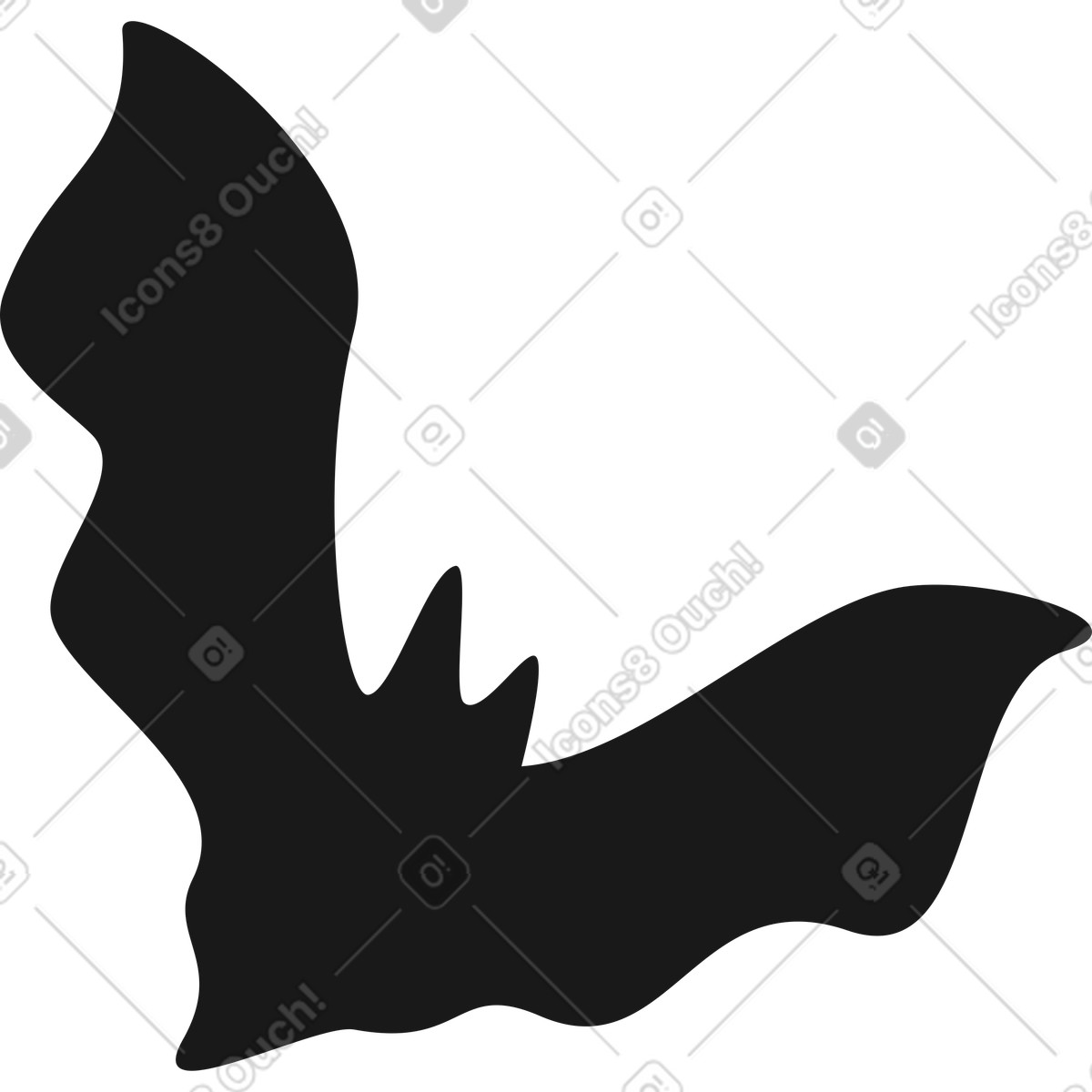 Pipistrello nero illustrazione in stile Lagom scarica in PNG, SVG