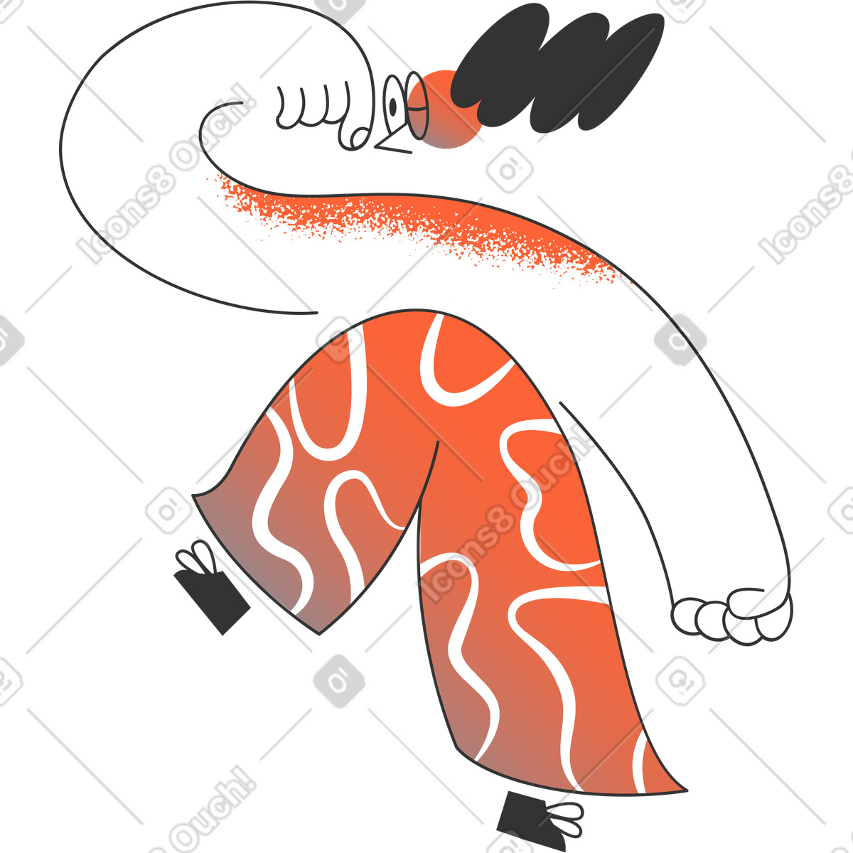 Ilustração de Menina em no estilo Crayon para baixar em PNG, SVG