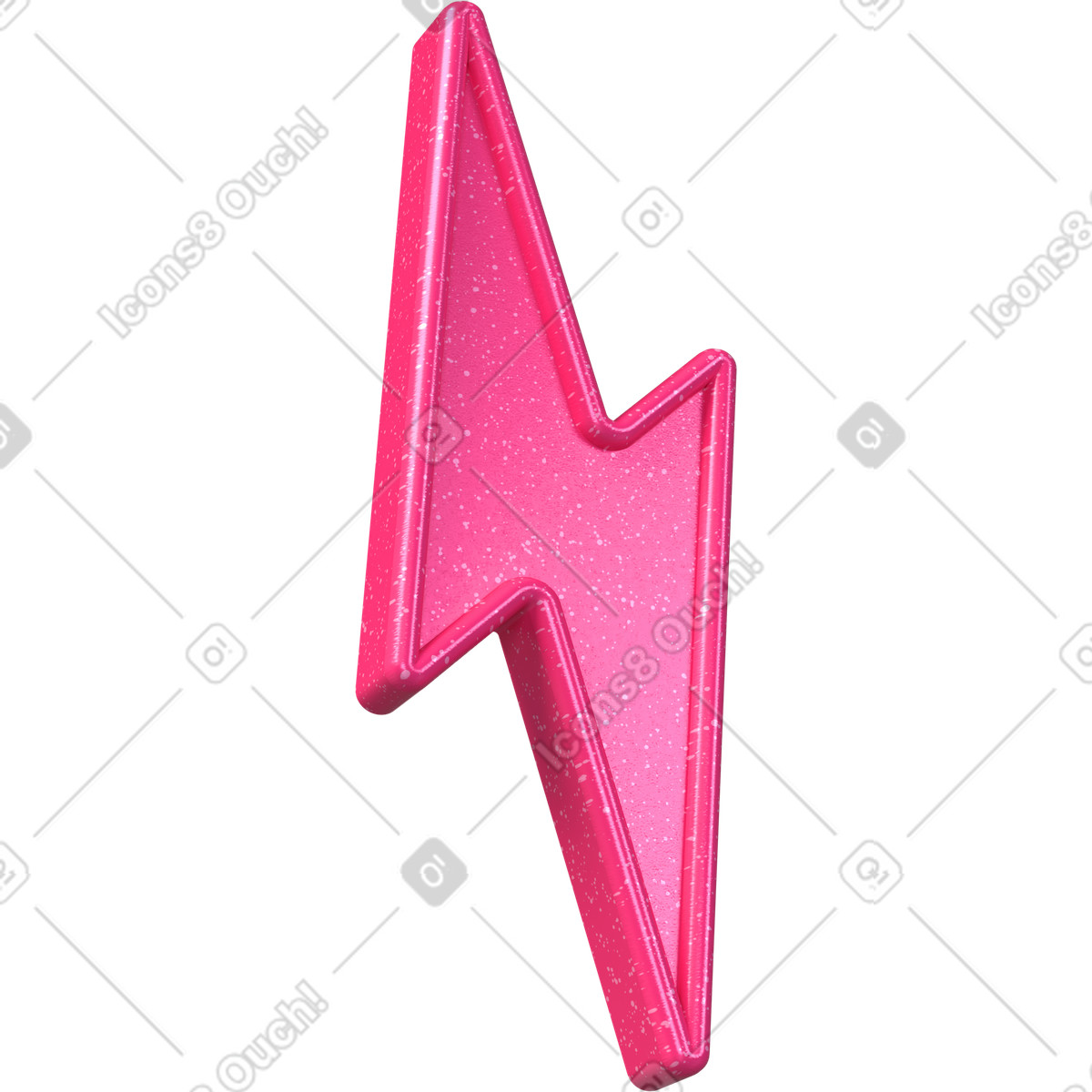 Power icon, lightning bolt symbol, energy boost element illustration in 3D style download in PNG, SVG