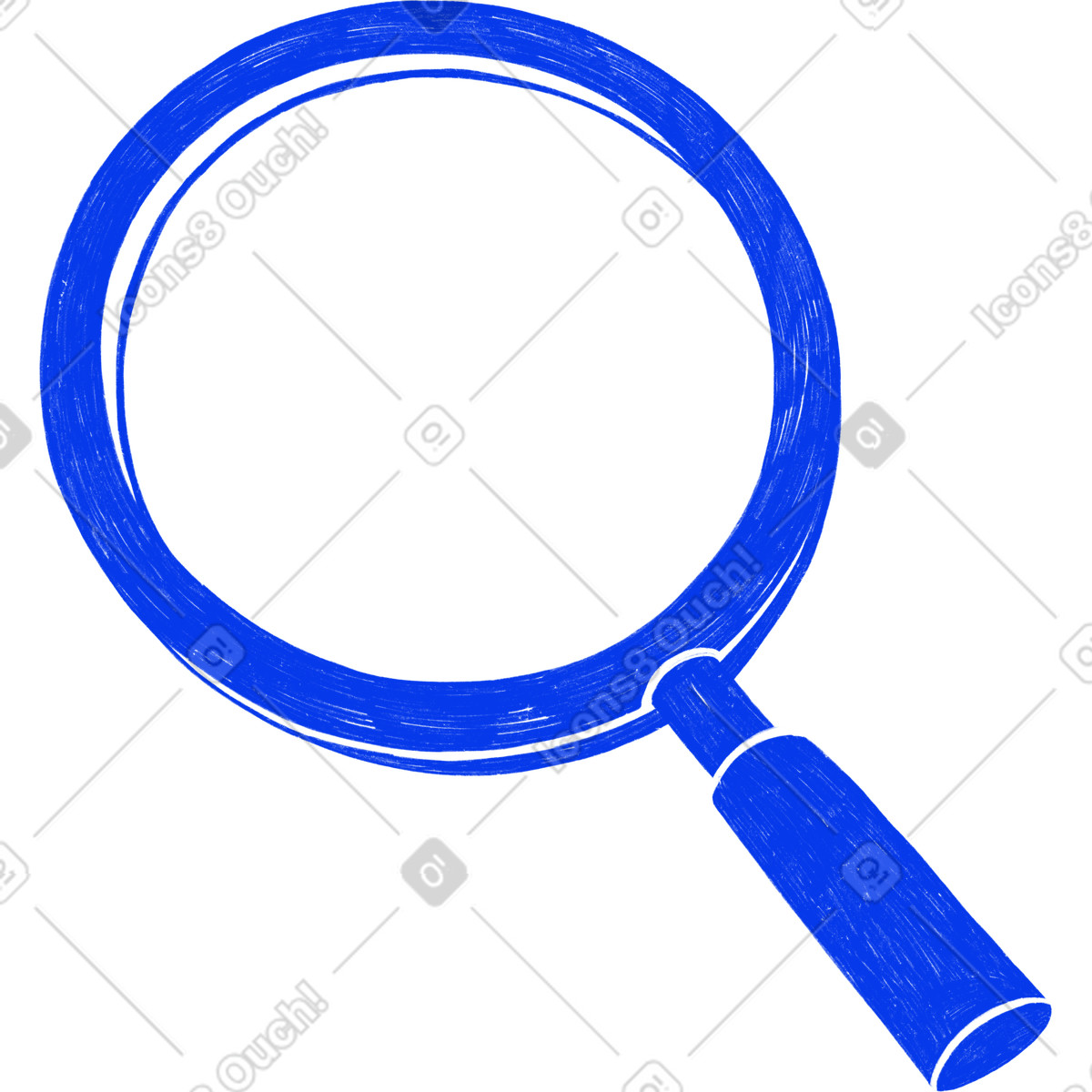 Biro 스타일의 Blue magnifying glass 일러스트레이션 PNG, SVG 다운로드