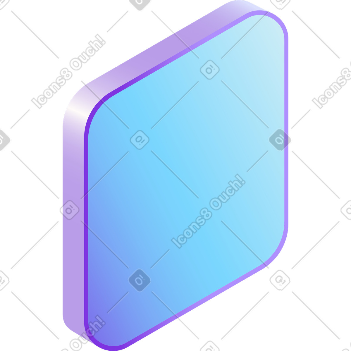 Square button illustration in Hi-tech style download in PNG, SVG