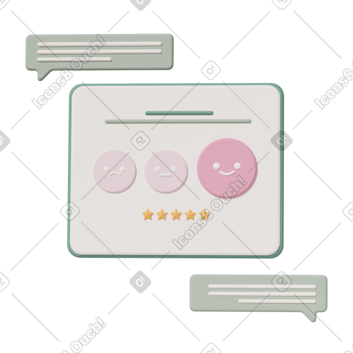 Ilustración animada Rating window chat en estilo 3D Casual life a descargar en GIF, Lottie (JSON), AE