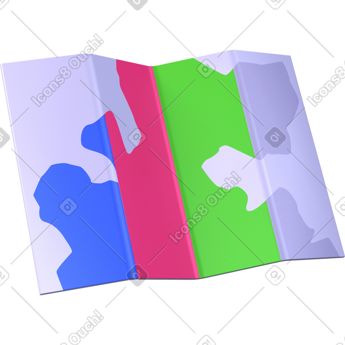 Colorful geographic map, travel and navigation background illustration in 3D Boost style download in PNG, SVG