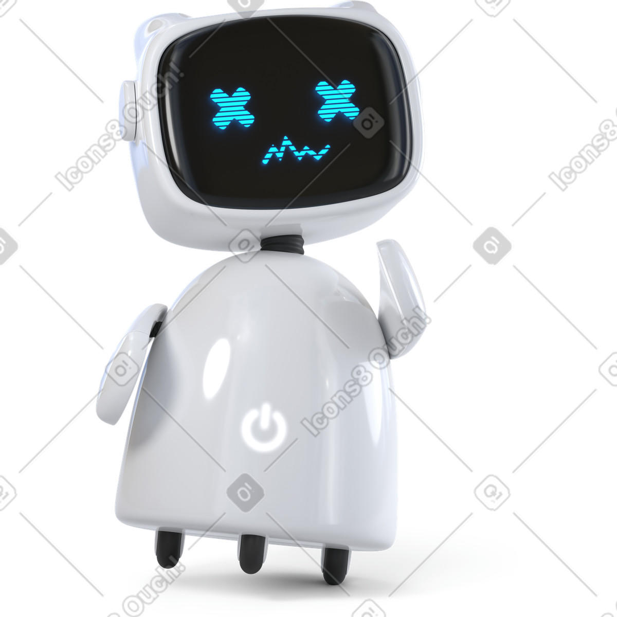 Robot assistant error illustration featuring clipart graphics available in SVG GIF