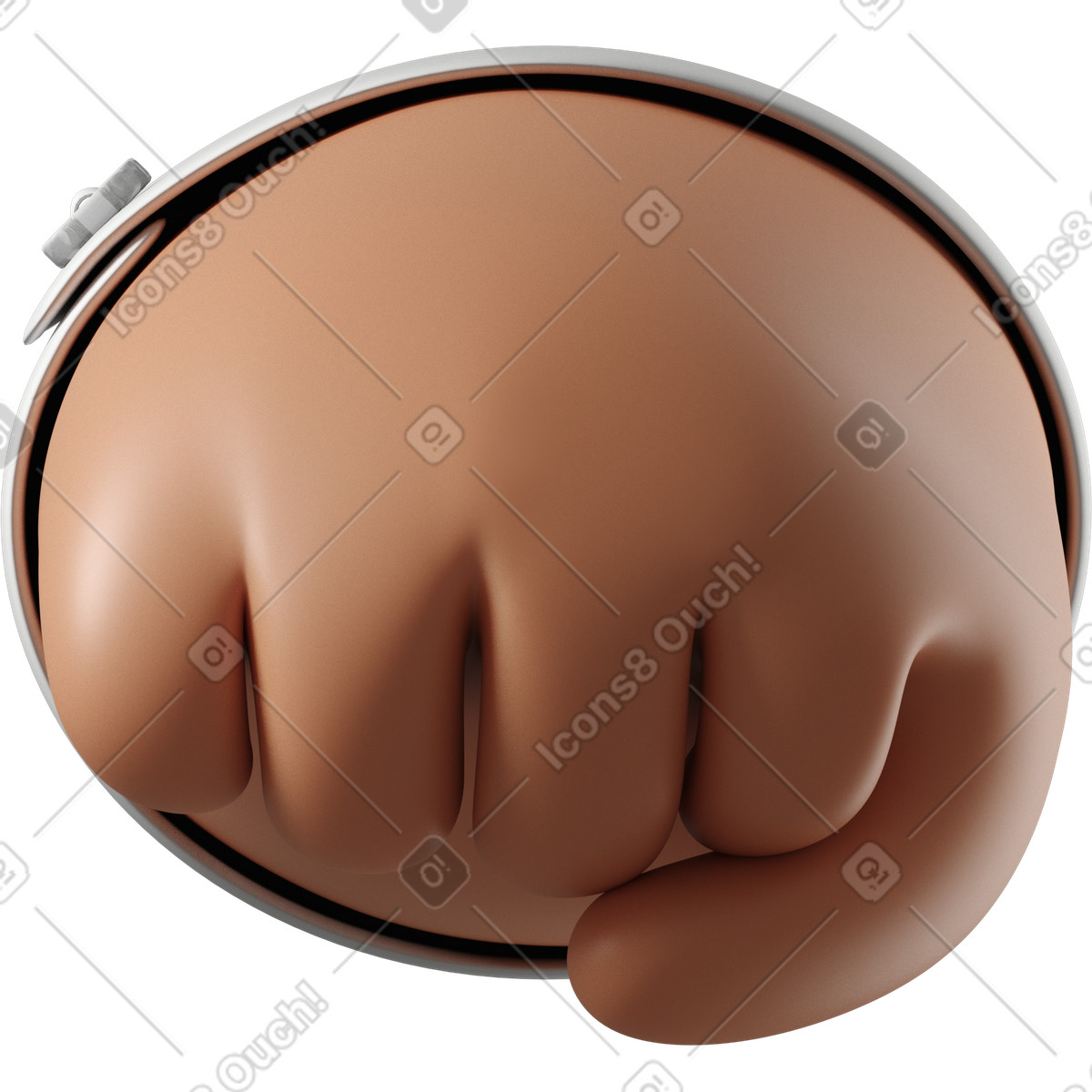 Ilustração de Vista frontal do punho uma mão pele bronzeada em no estilo 3D Hands Fun&Wild para baixar em PNG, SVG