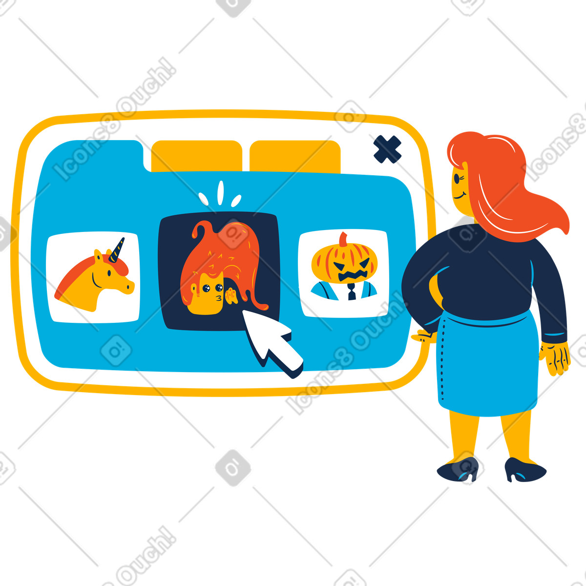 Flame 스타일의 플레이어 선택 일러스트레이션 PNG, SVG 다운로드