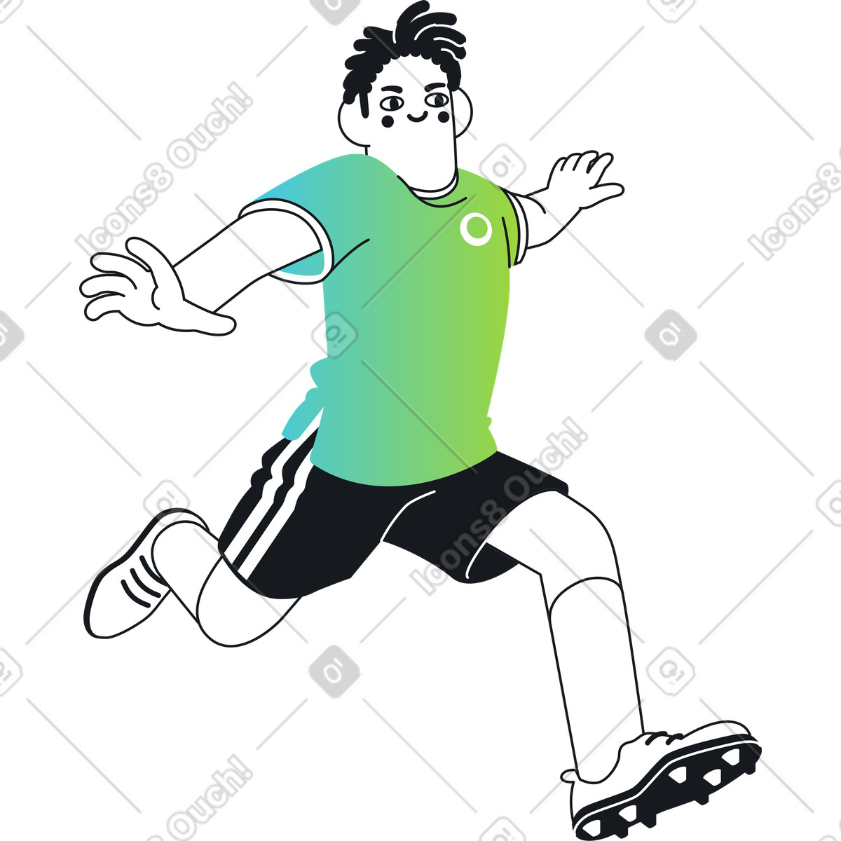 Soccer player running illustration in Breeze style download in PNG, SVG