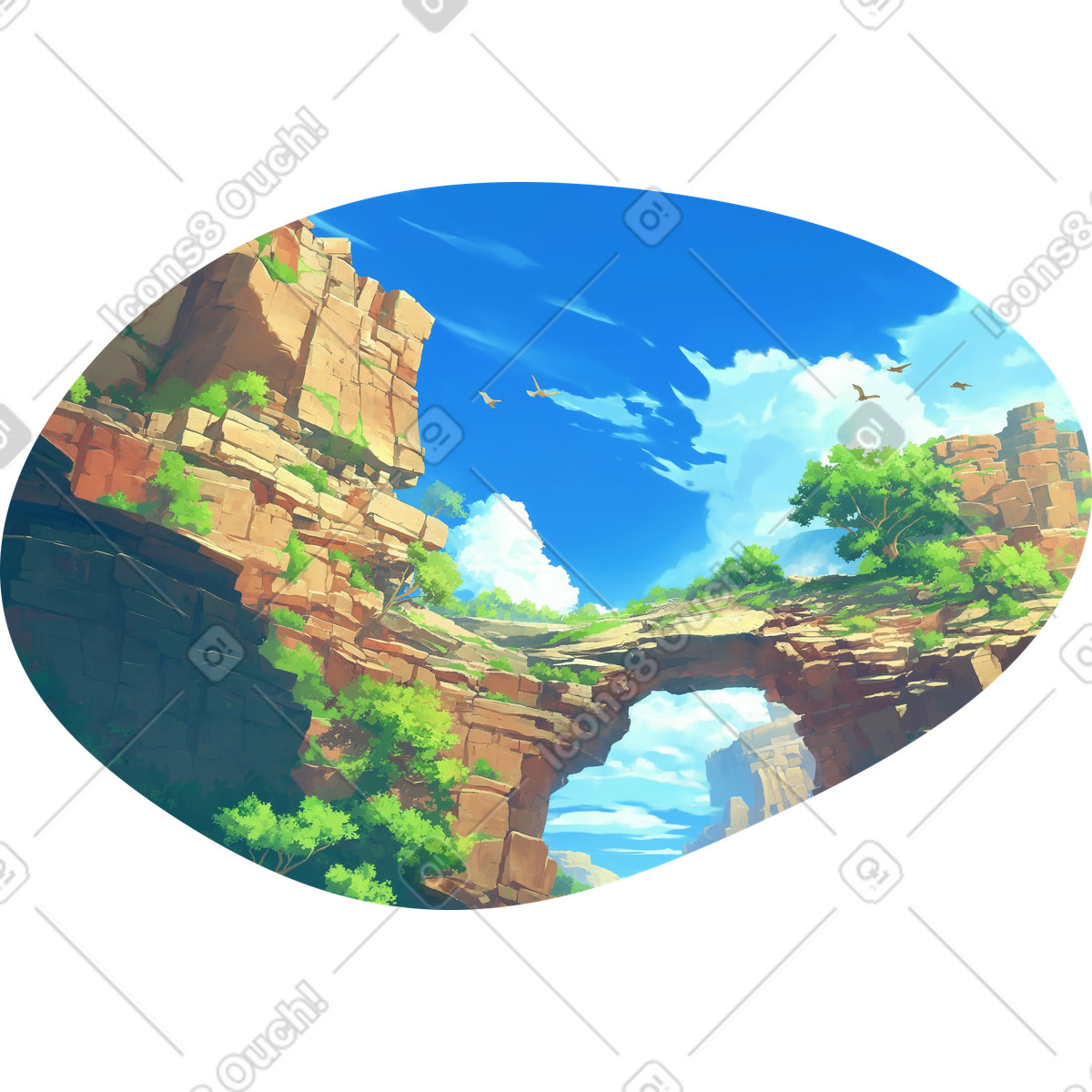 Canyon and blue sky background illustration in Scenes style download in PNG, SVG