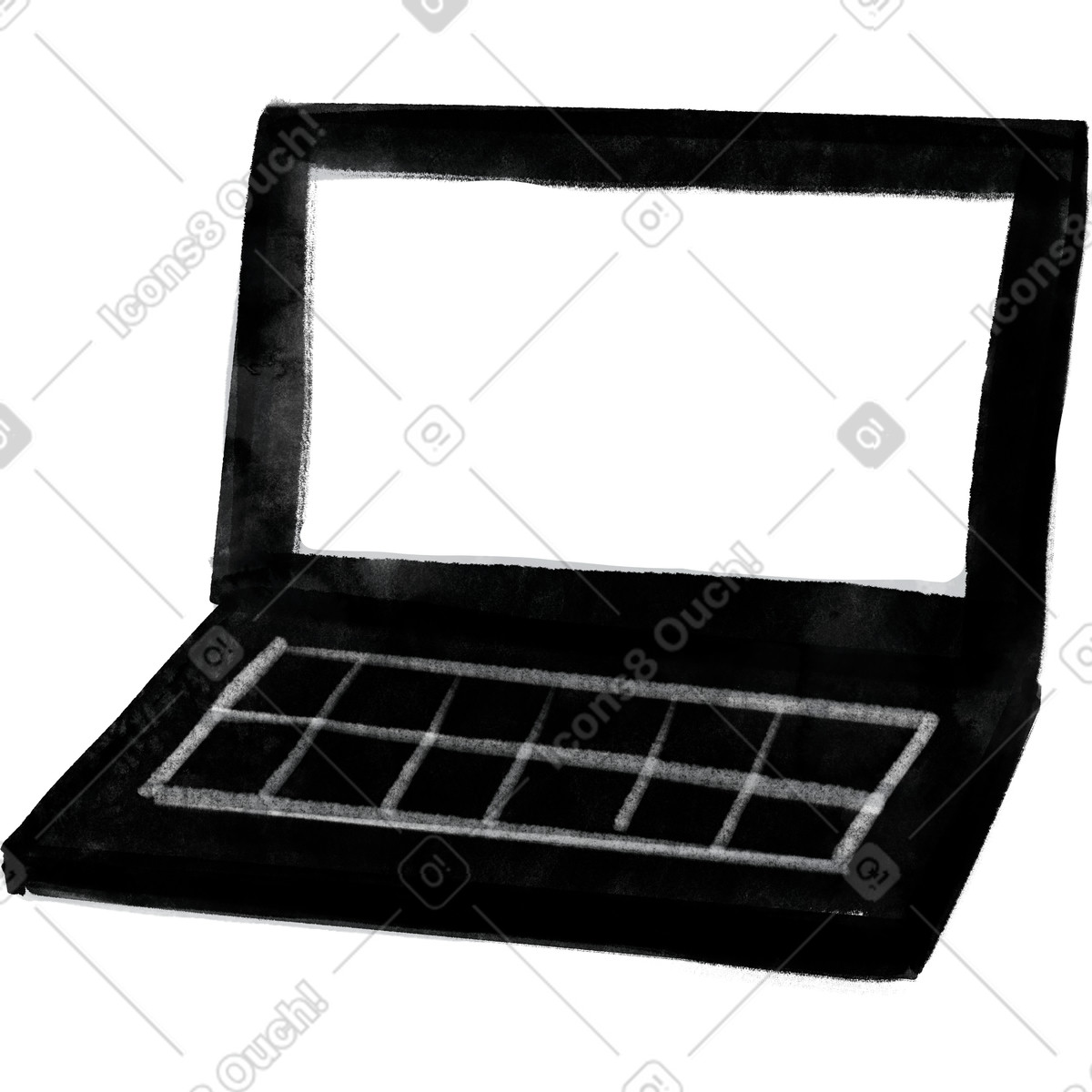 Ilustração de Computador portátil em no estilo Inky para baixar em PNG, SVG