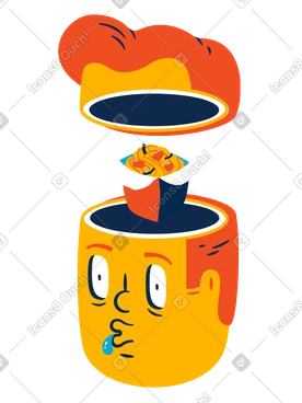 Man thinking about noodles PNG, SVG