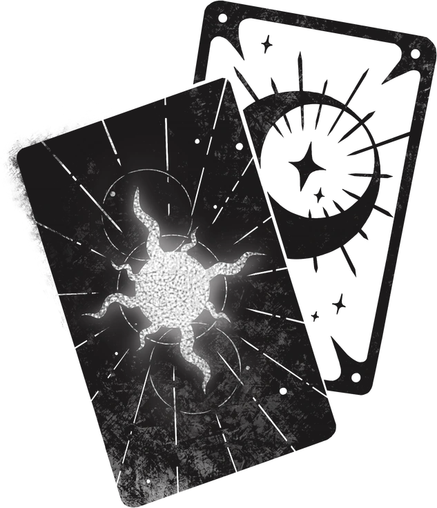 A glowing sun with swirling rays - Mystery style illustration
