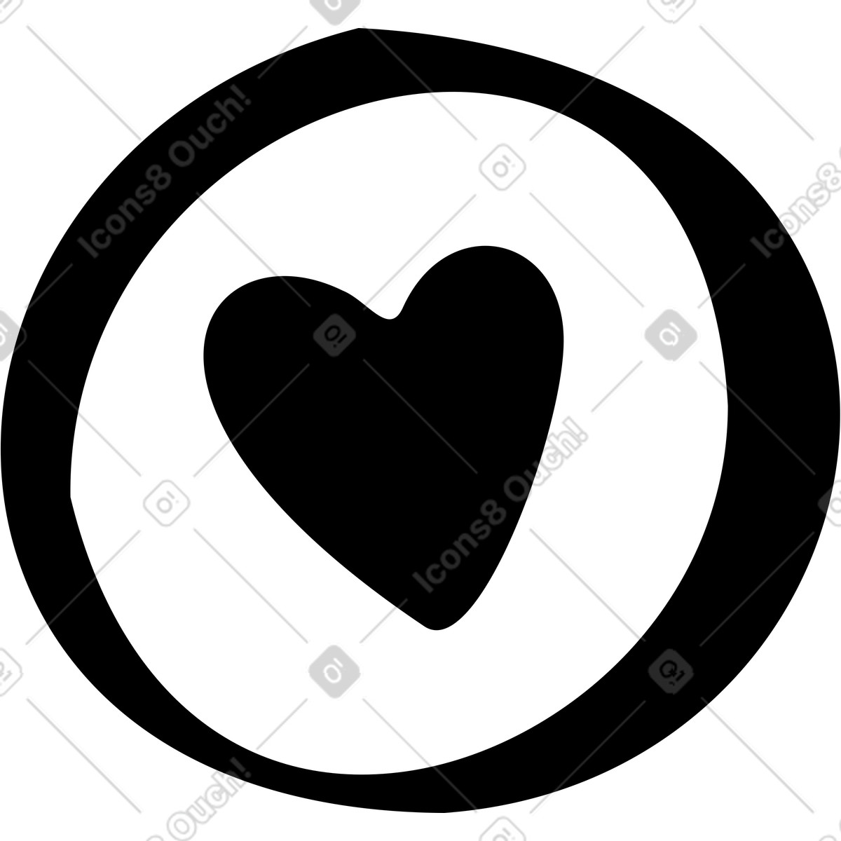 Illustration Symbole du coeur dans le style Journal à télécharger aux formats PNG, SVG