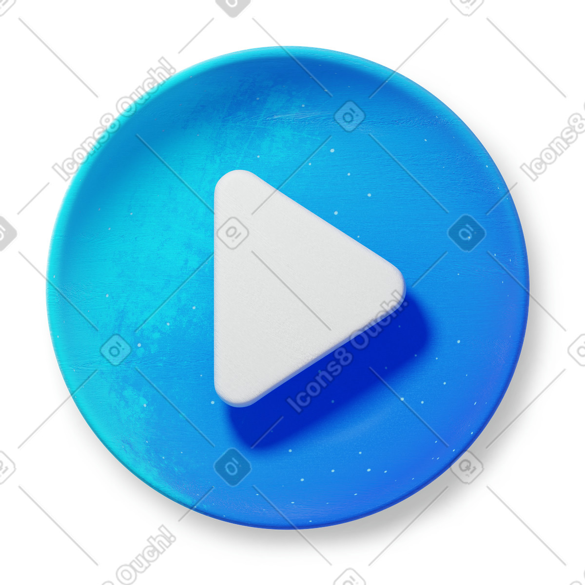Ilustración Circled blue play button en estilo 3D Microsoft Fluent illustration a descargar en PNG y SVG