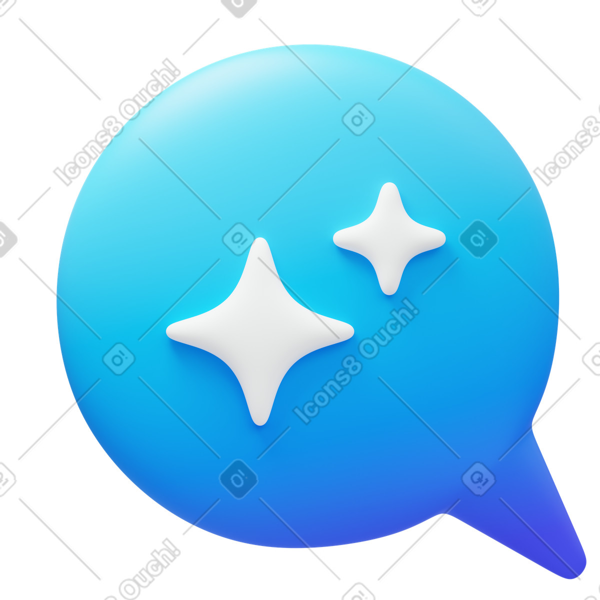 Message bot bubble illustration in 3D Fluency style download in PNG, SVG