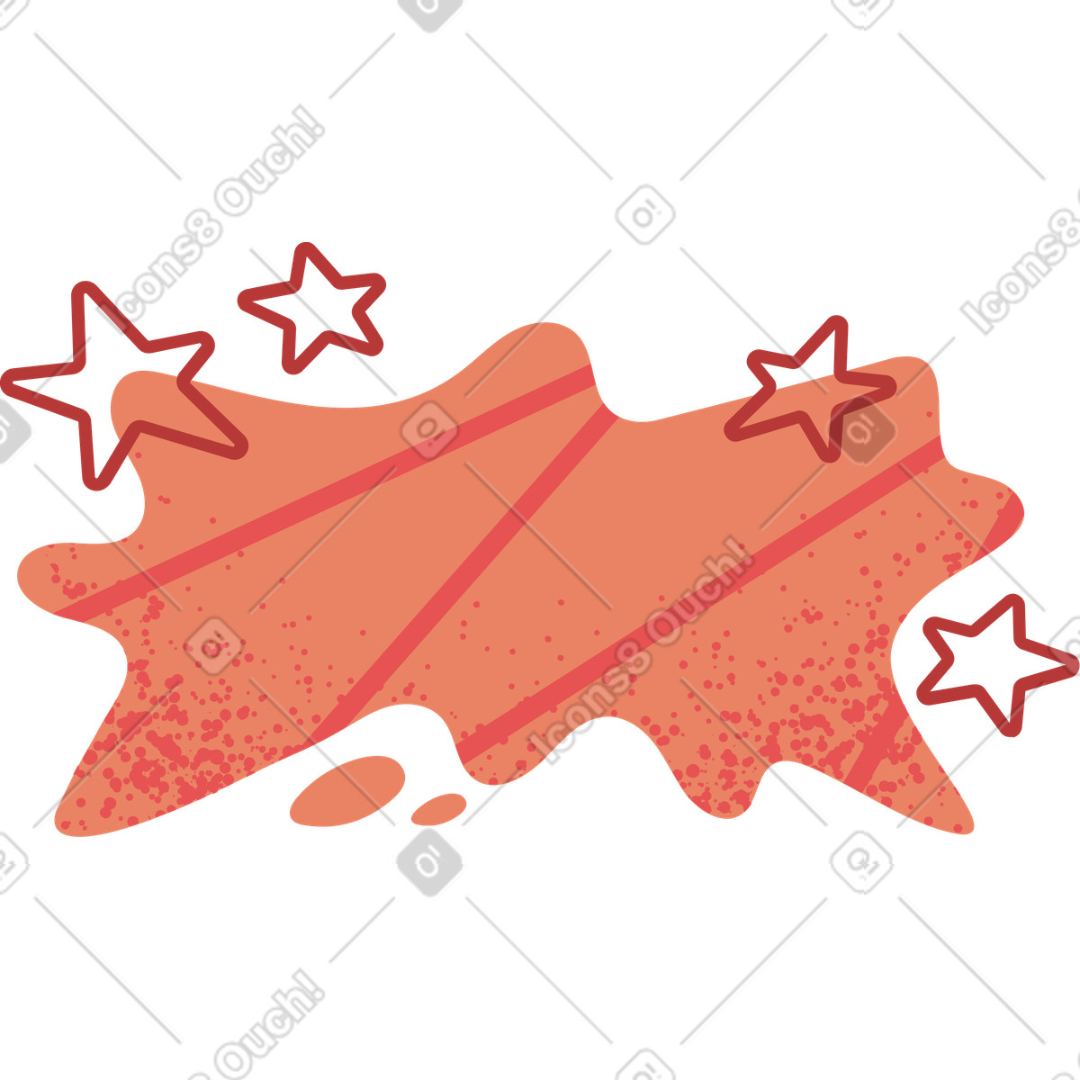 Abstract speech bubble with decorative stars illustrazione in stile Pale scarica in PNG, SVG